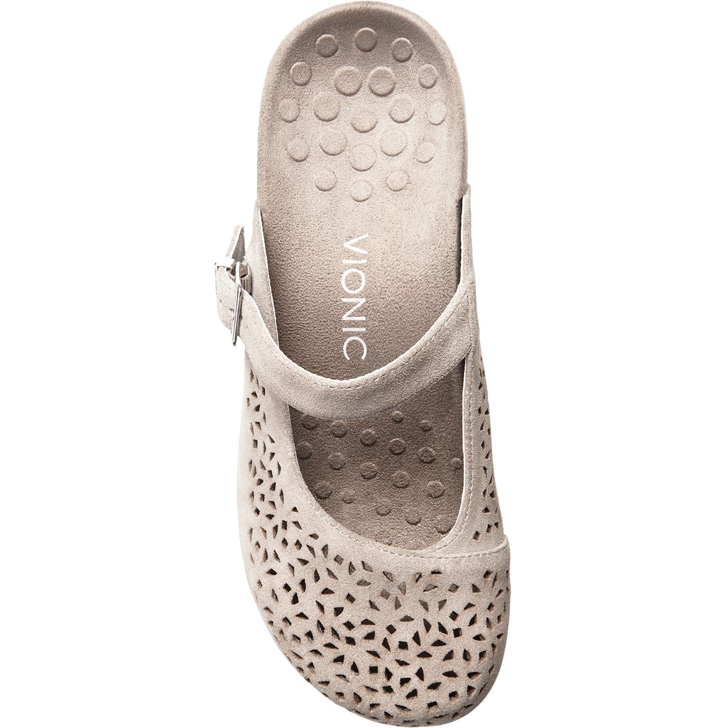 Vionic Lidia Women's Slip On Mules Grey Leather - Image 2