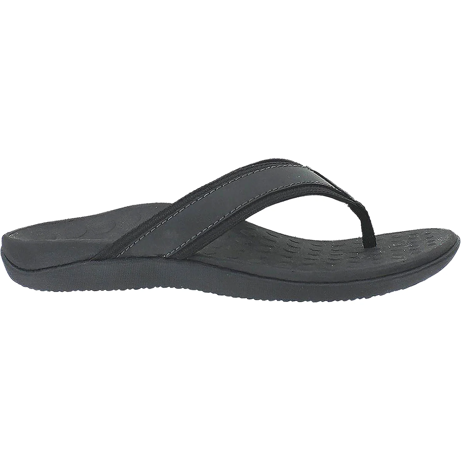 Vionic Tide Men's Flip Flopss Black Leather