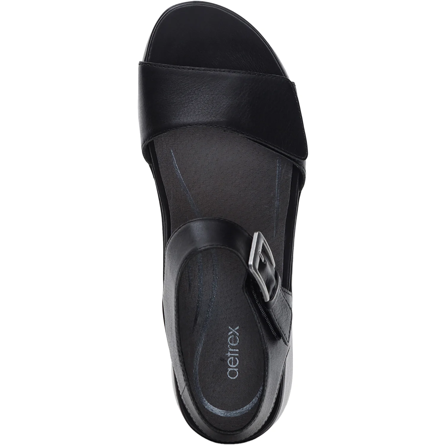 Aetrex Ariel Women's Wedge Sandals Black - Image 2