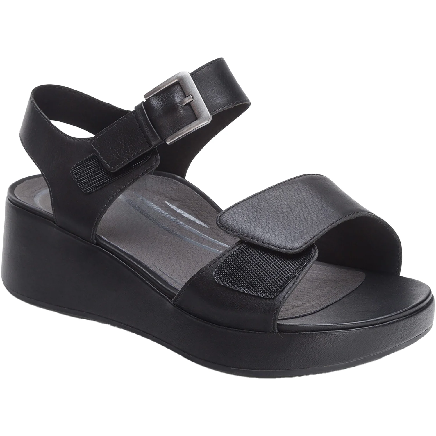 Aetrex Ariel Women's Wedge Sandals Black - Image 6