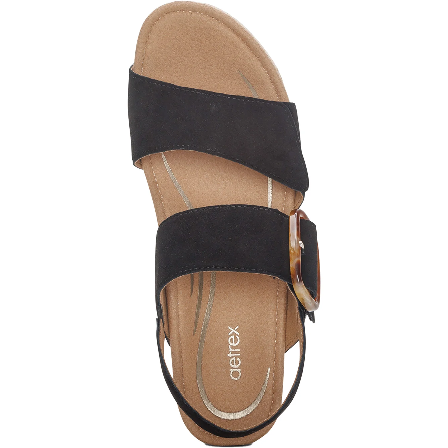 Aetrex Ashley Women's Sandals Black Leather - Image 2