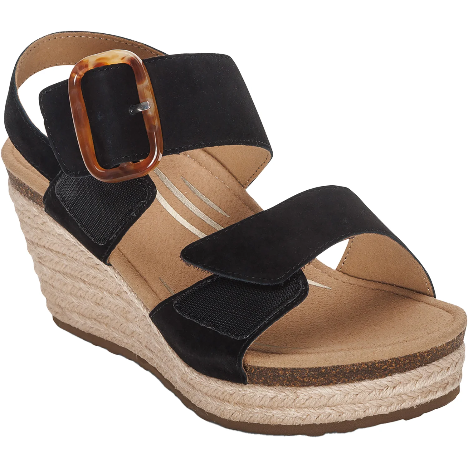 Aetrex Ashley Women's Sandals Black Leather - Image 6