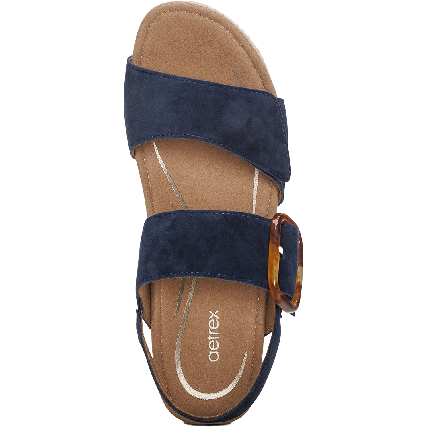 Aetrex Ashley Women's Sandals Navy Leather - Image 2