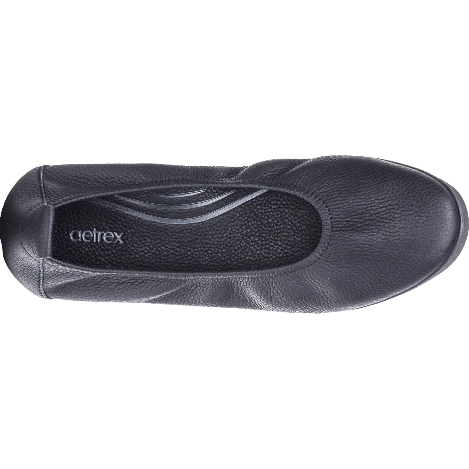 Aetrex Brianna Women's Slip On Shoes Black Leather - Image 2