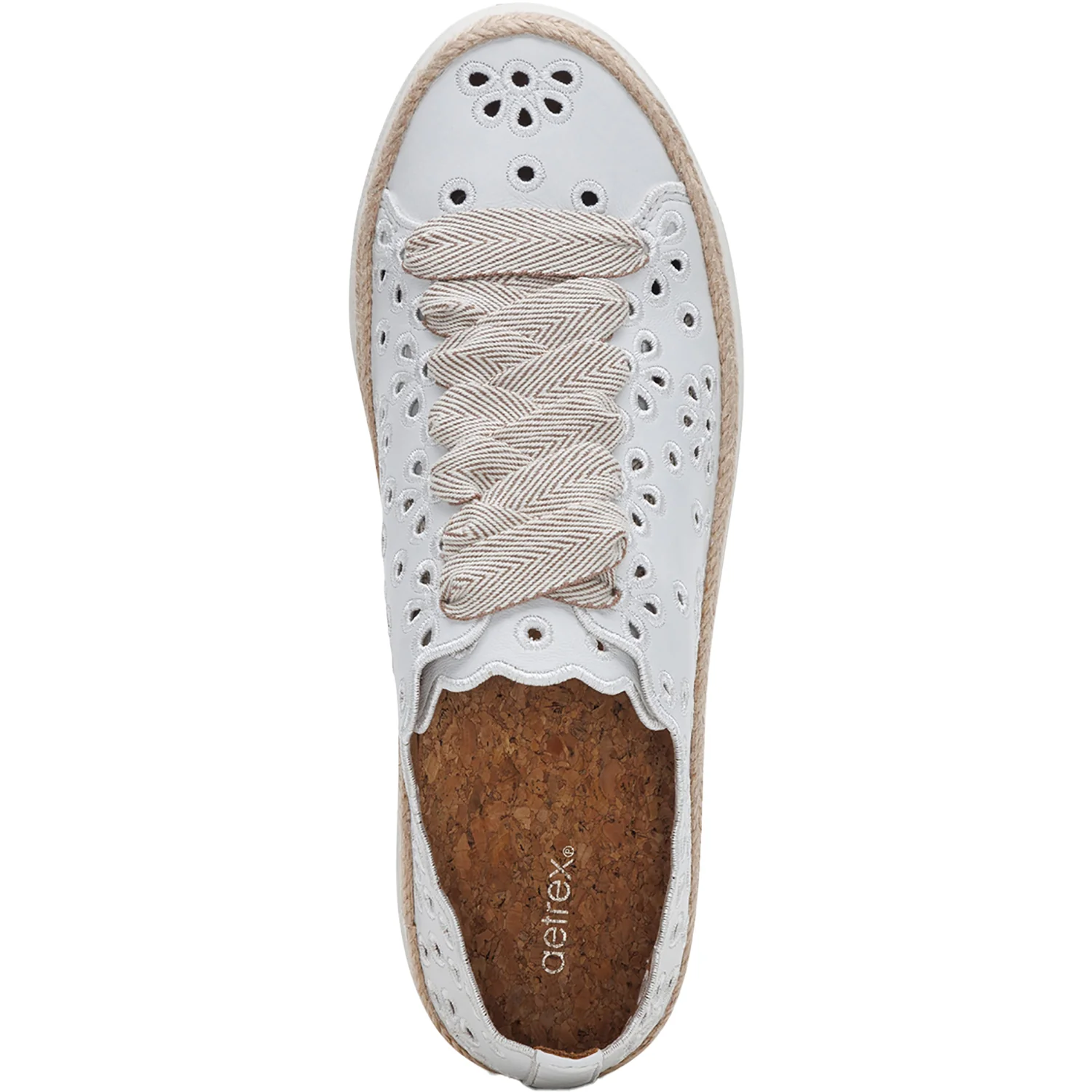 Aetrex Charlotte Women's Sporty Lace Up Shoes White - Image 2