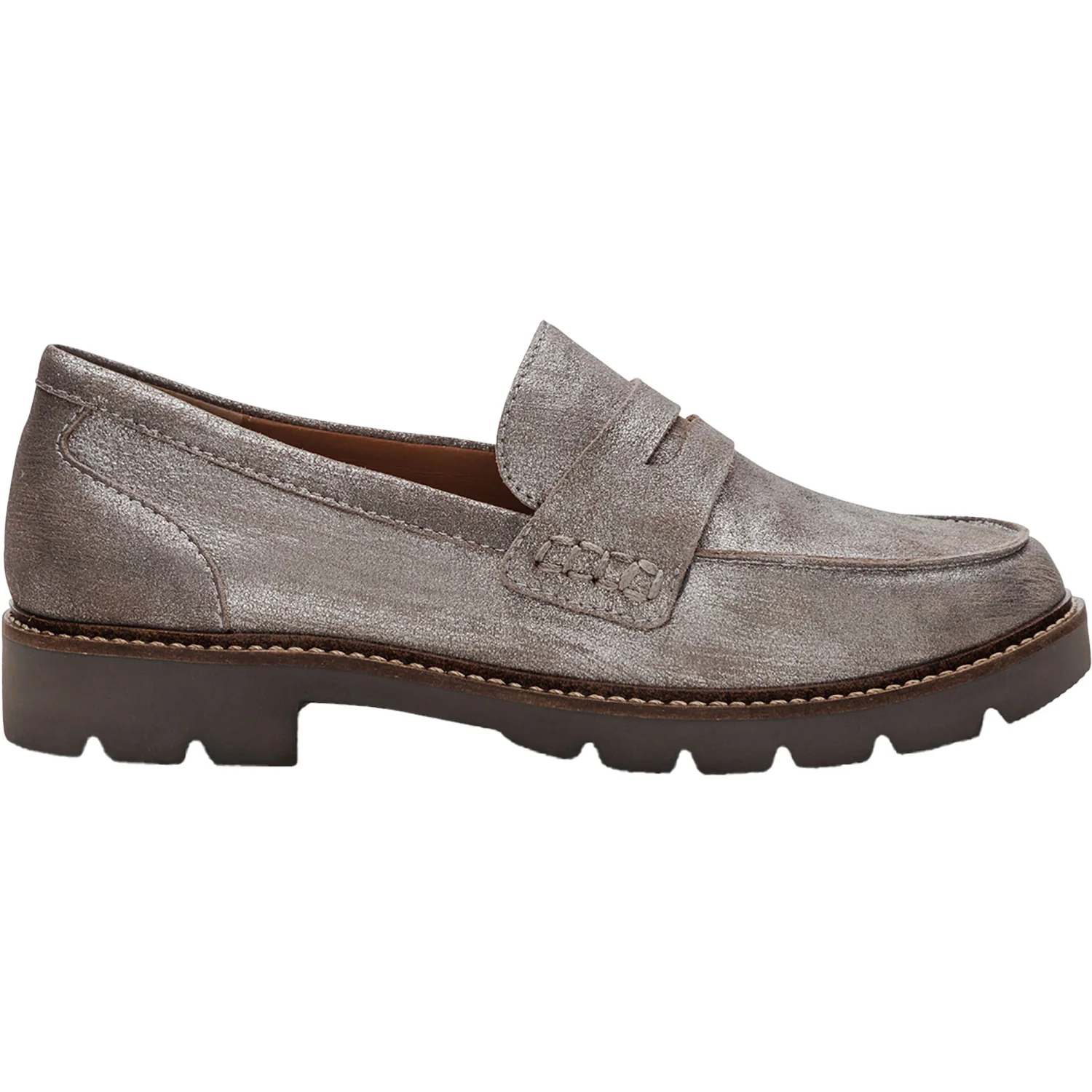 Aetrex Collette Women's Slip Ons Brushed Silver