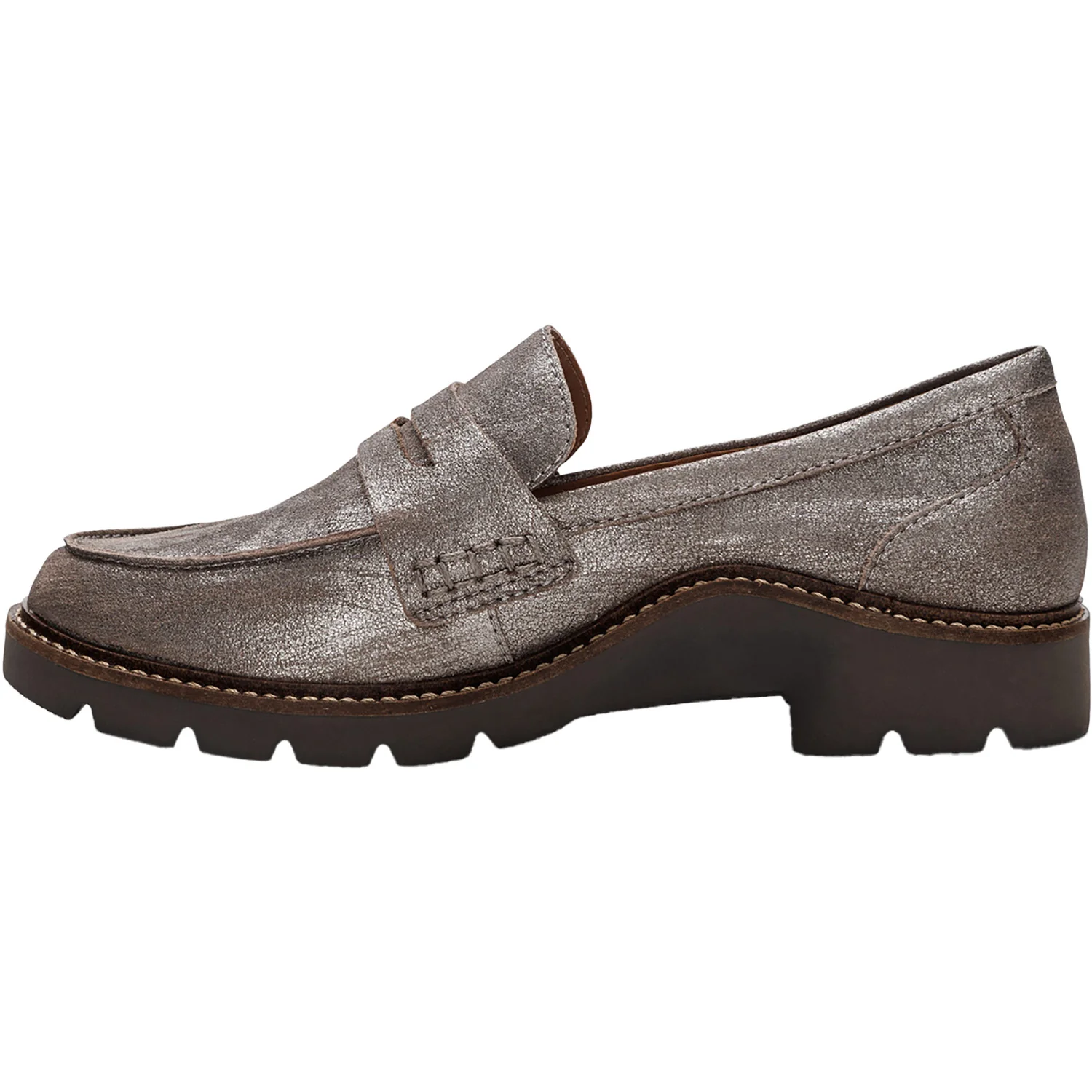 Aetrex Collette Women's Slip Ons Brushed Silver - Image 3