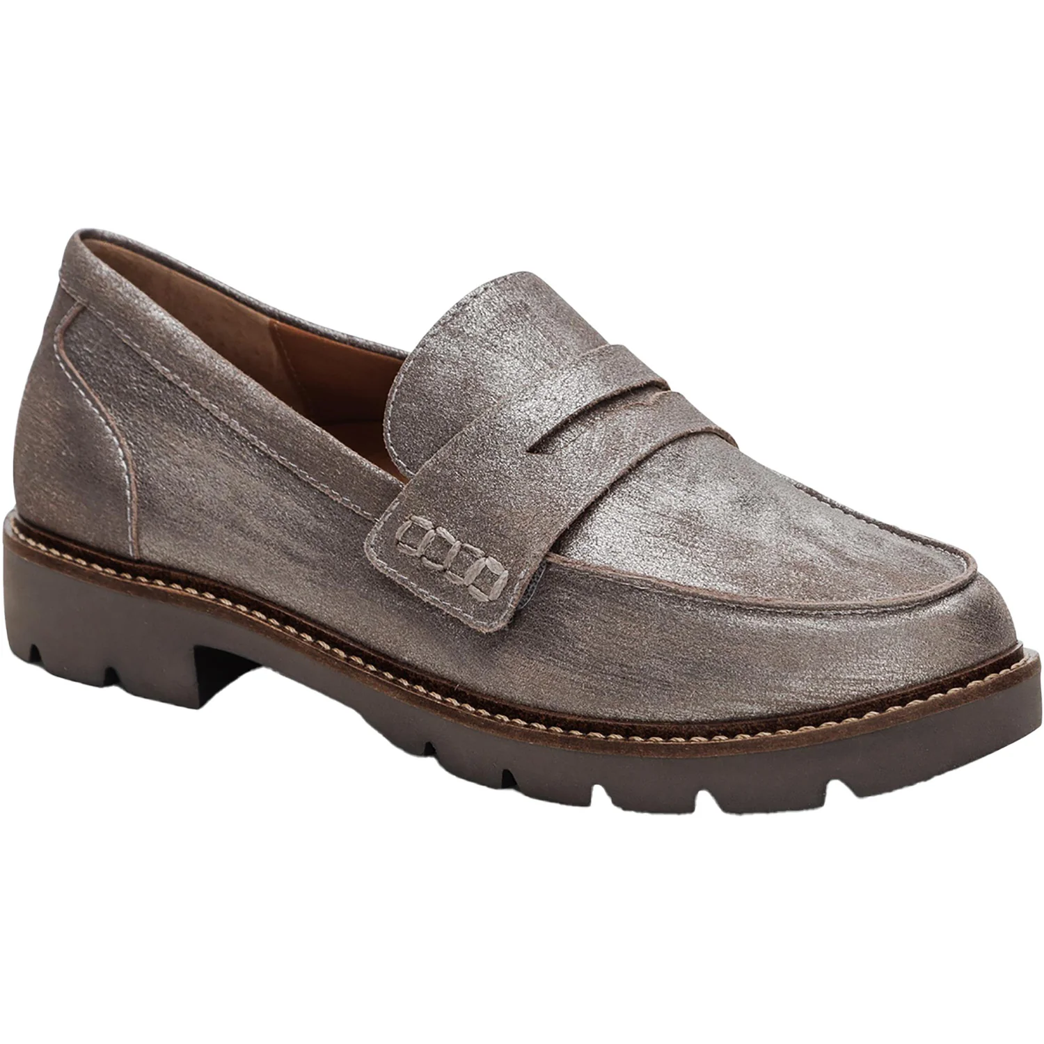 Aetrex Collette Women's Slip Ons Brushed Silver - Image 5