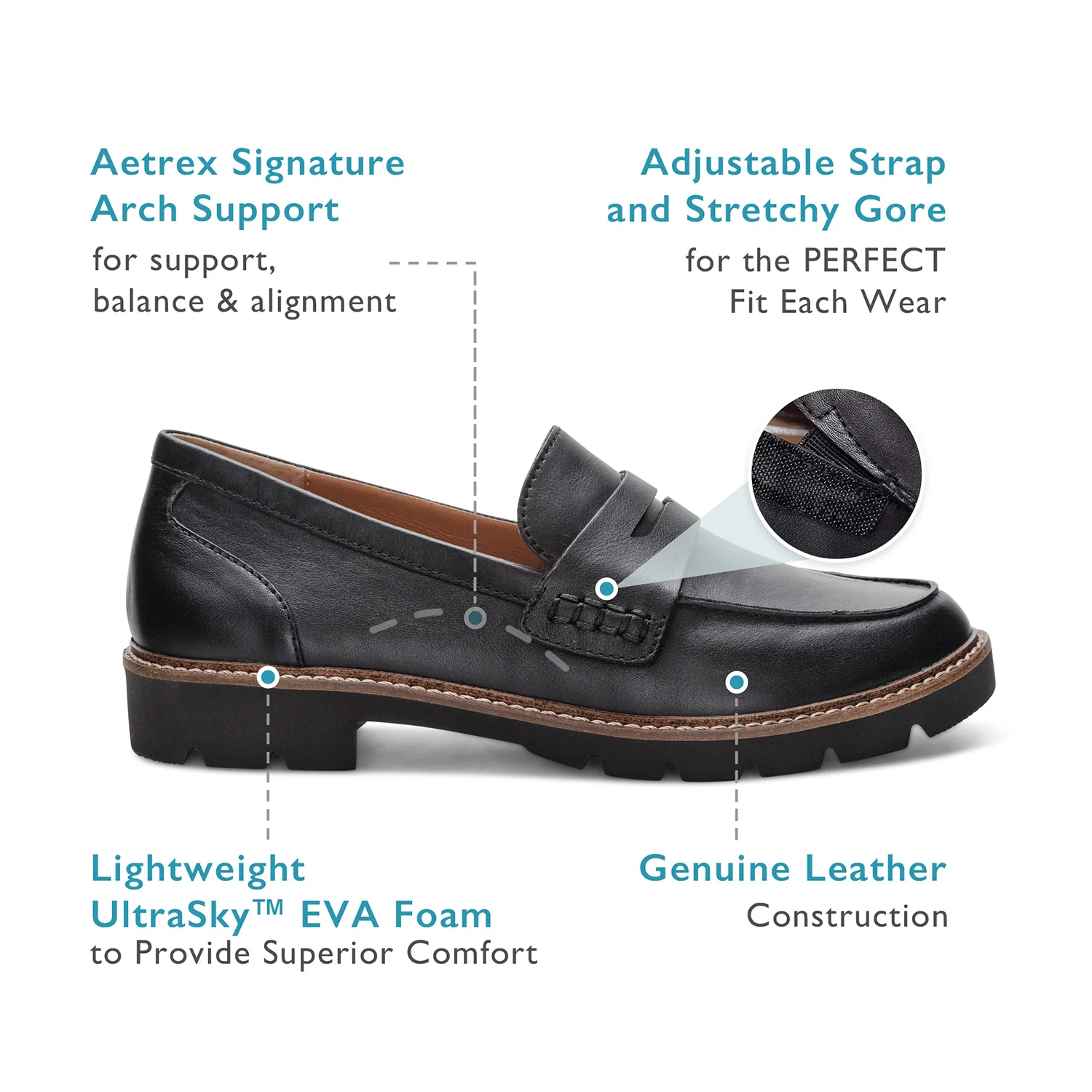 Aetrex Collette Women's Slip Ons Brushed Silver - Image 7