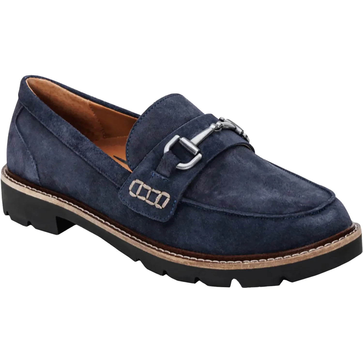 Aetrex Collette Women's Slip Ons Navy Suede - Image 5
