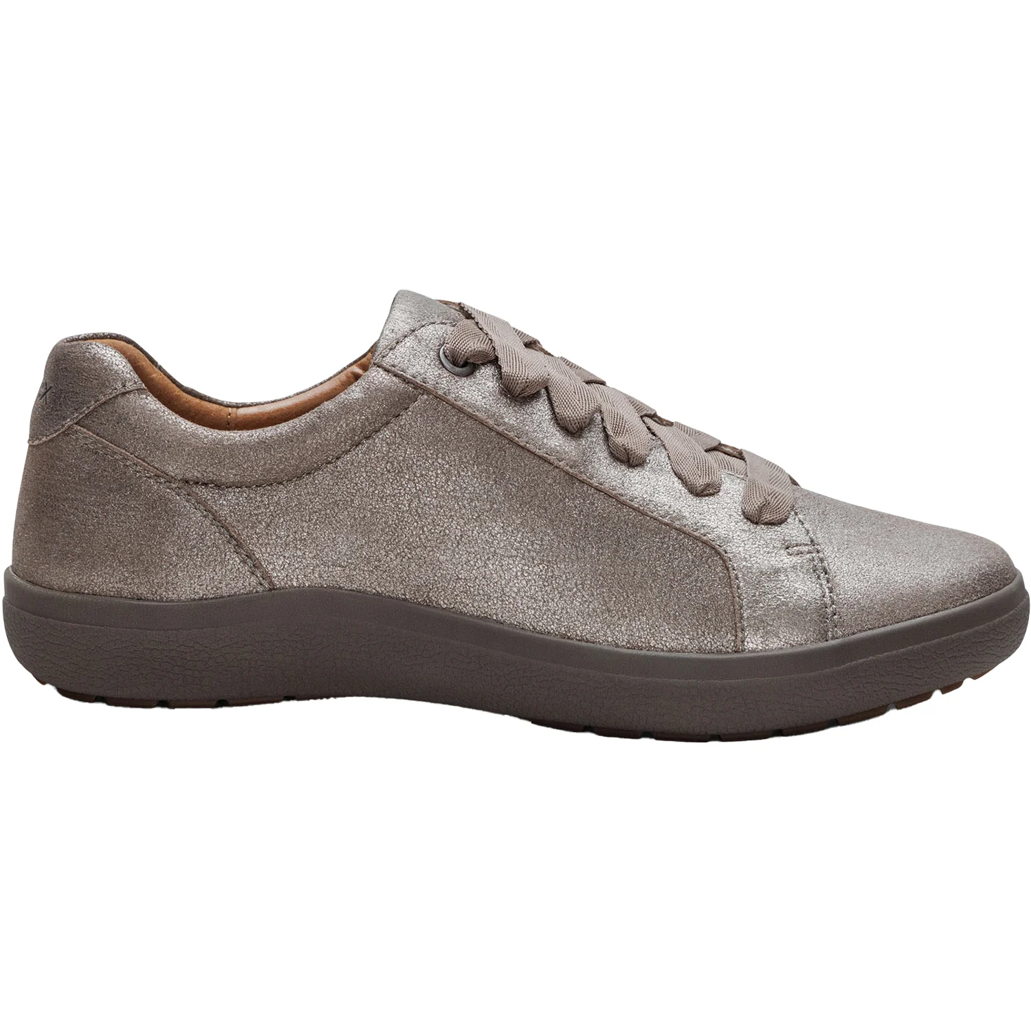 Aetrex Courtney Women's Shoes Brushed Silver Leather