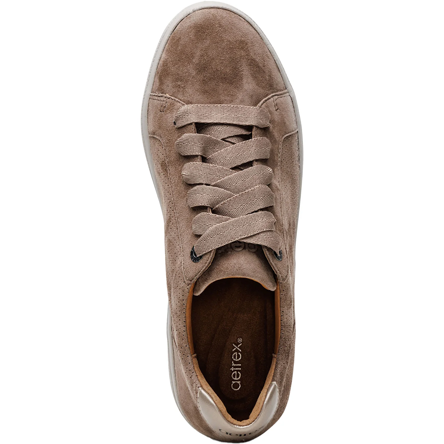 Aetrex Courtney Women's Lace Up Shoes Taupe Suede - Image 2