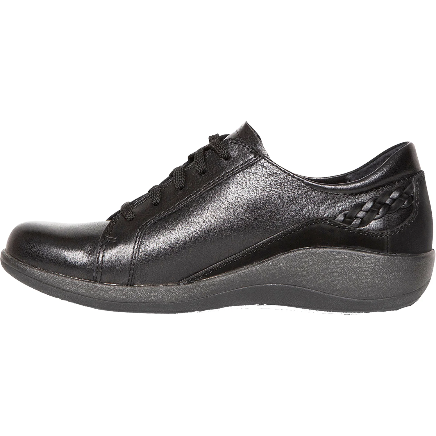 Aetrex Dana Women's Lace Up Shoes Oxfords Black Leather - Image 3