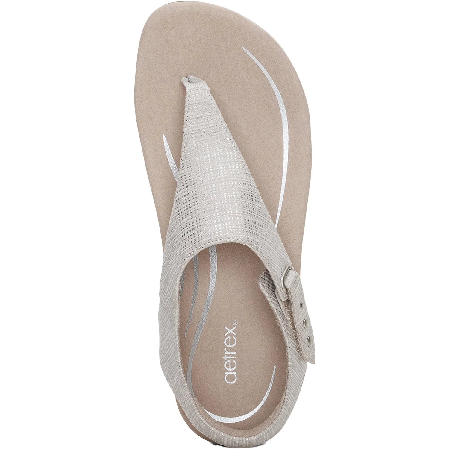 Aetrex Ellie Women's Sandals Grey Textured Synthetic - Image 2