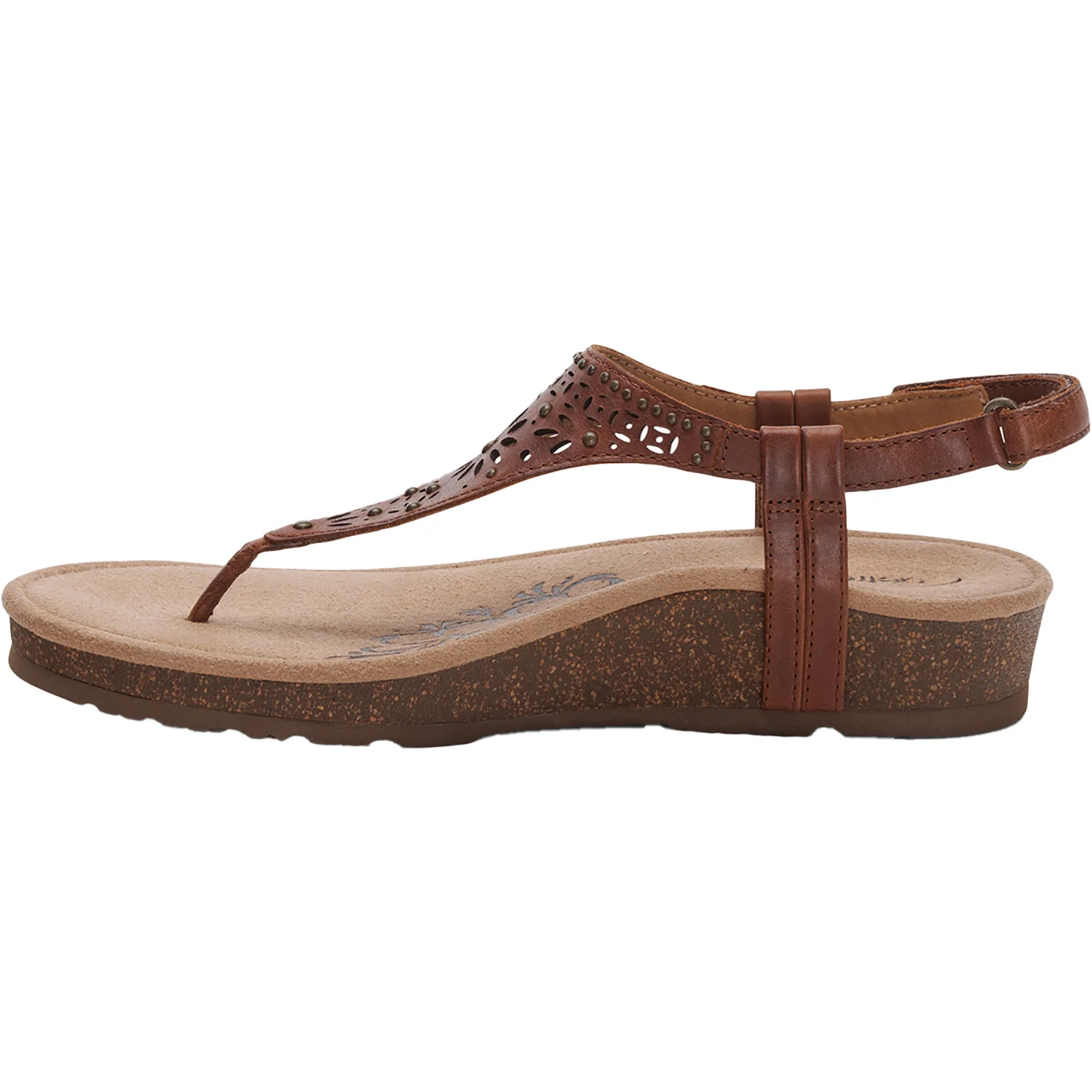 Aetrex Evelyn Women's Sandals Thong Sandals Walnut Leather - Image 3