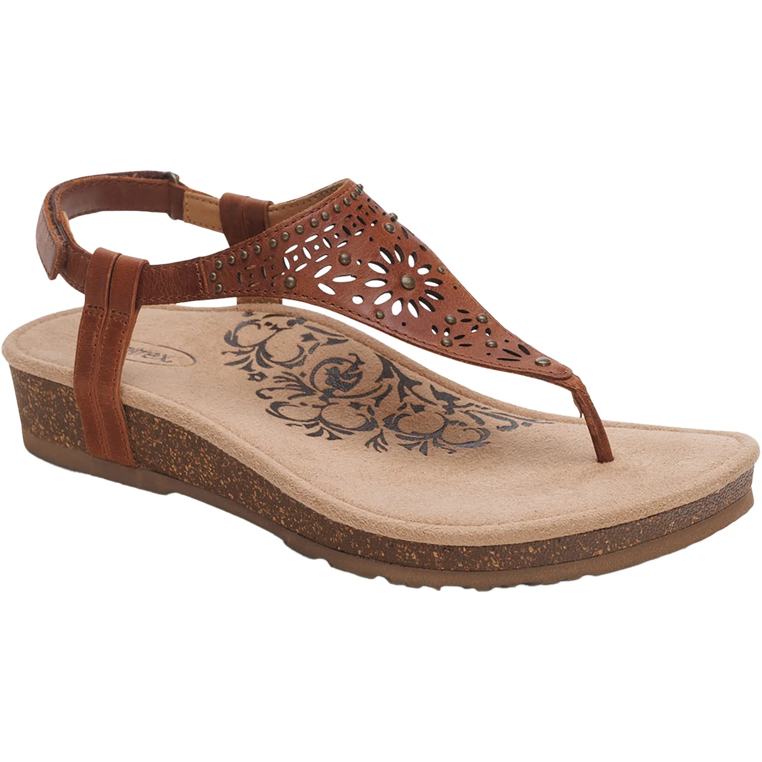 Aetrex Evelyn Women's Sandals Thong Sandals Walnut Leather - Image 5