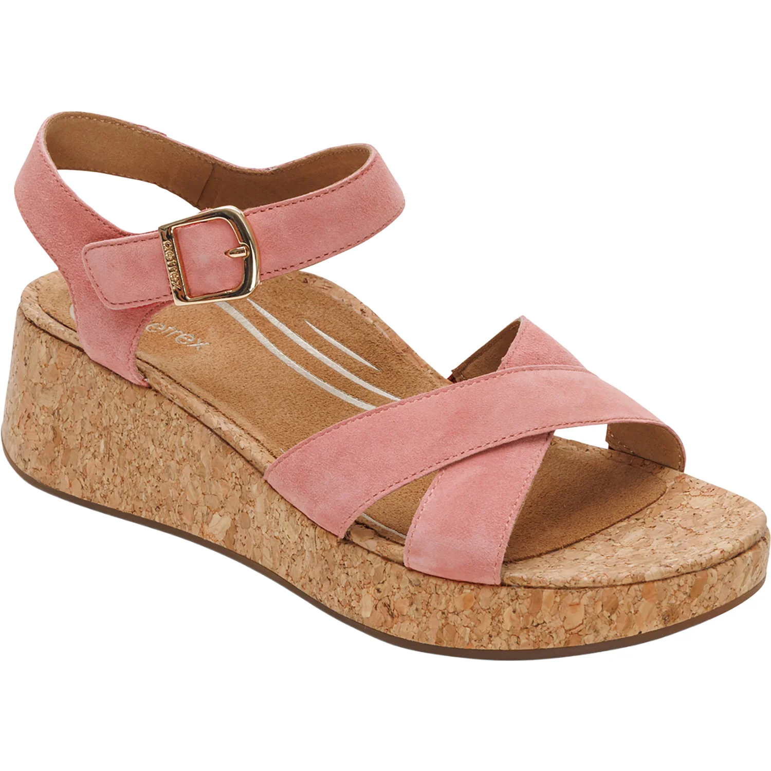 Aetrex Flora Women's Wedge Sandals Antique Rose - Image 5