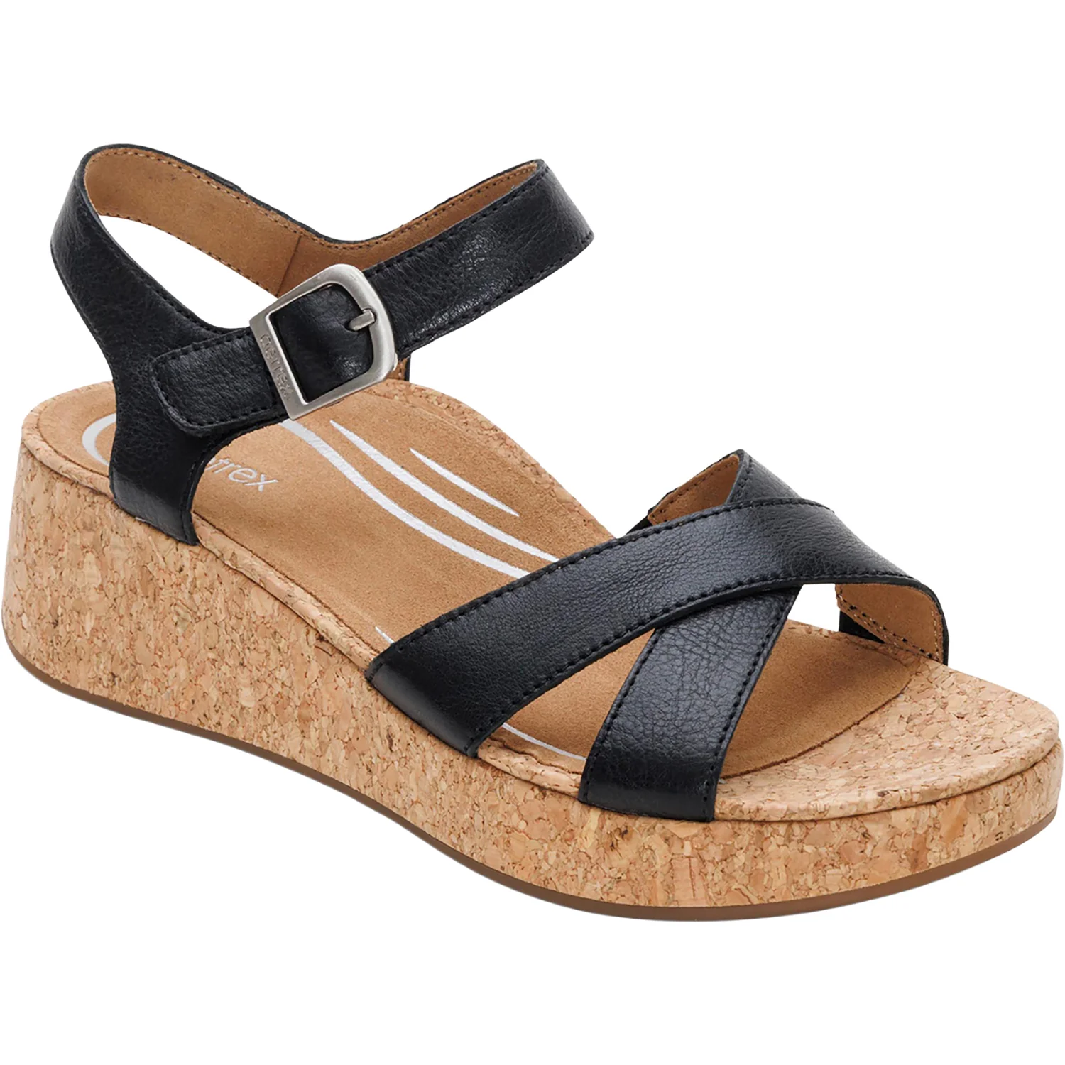 Aetrex Flora Women's Wedge Sandals Black - Image 5