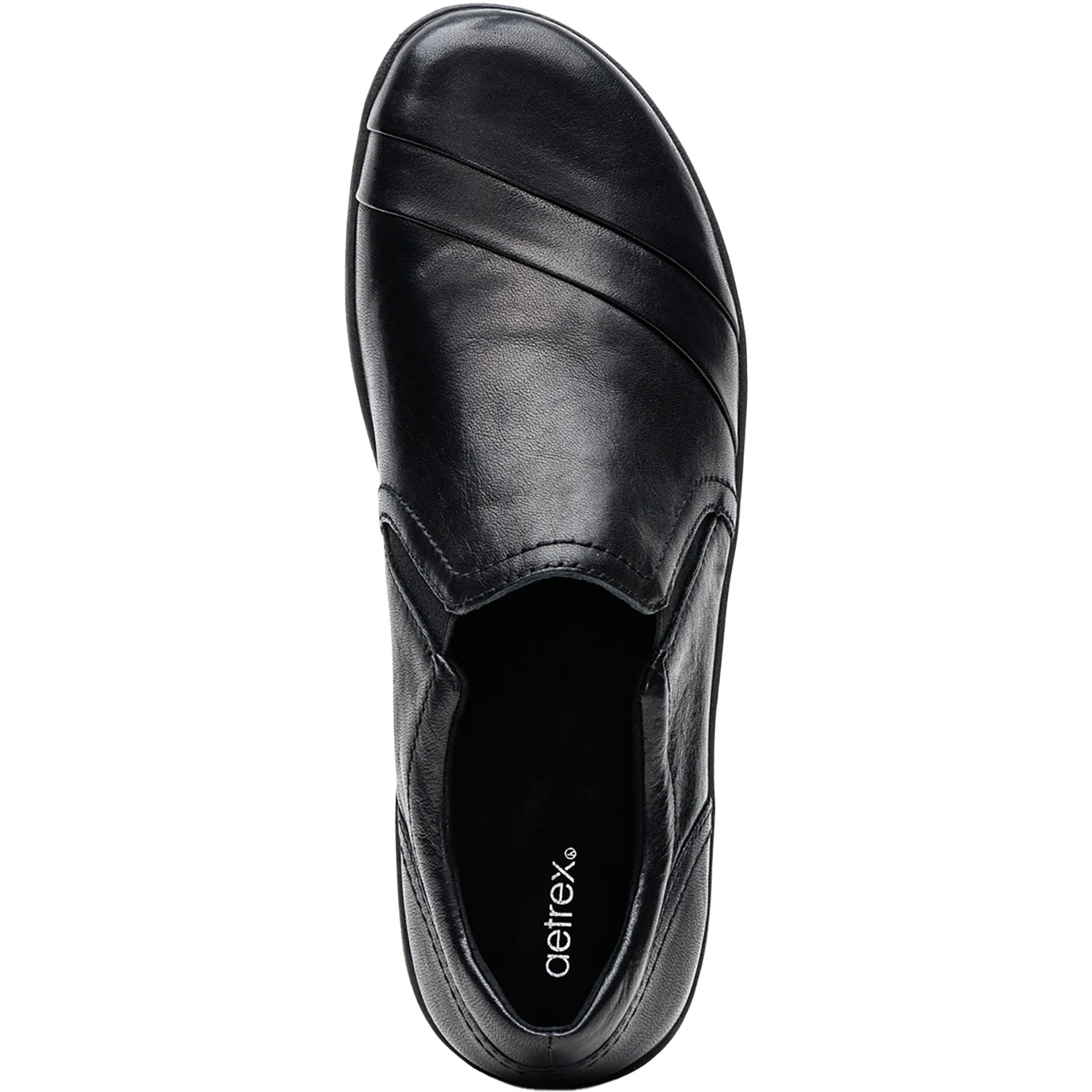 Aetrex Helena Women's Slip Ons Black Leather - Image 2