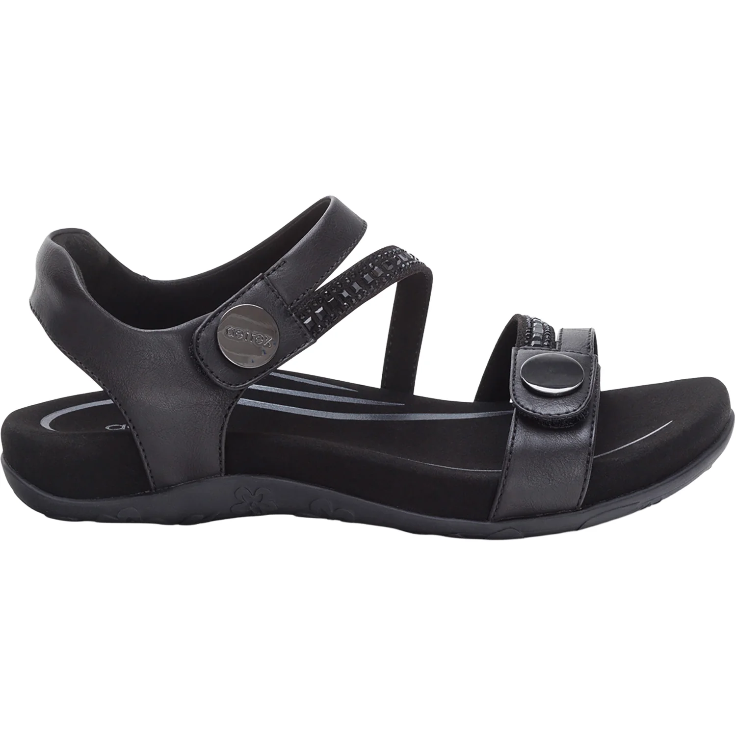 Aetrex Jess Women's Sandals Black Sparkle