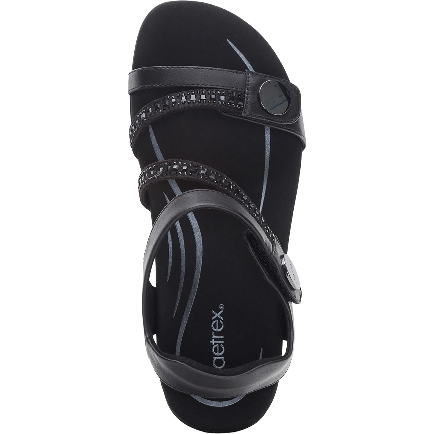 Aetrex Jess Women's Sandals Black Sparkle - Image 2