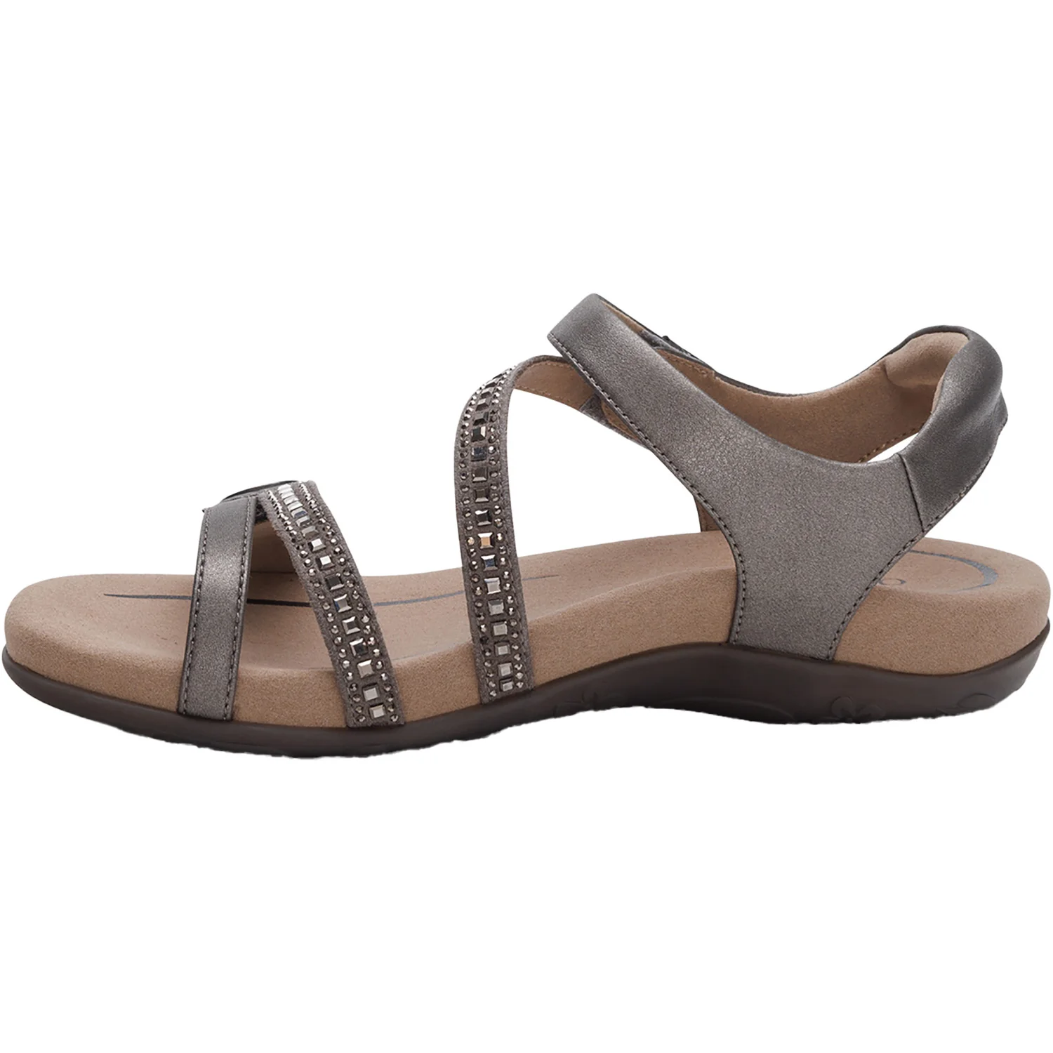 Aetrex Jess Women's Sandals Jeweled Pewter Sparkle - Image 3