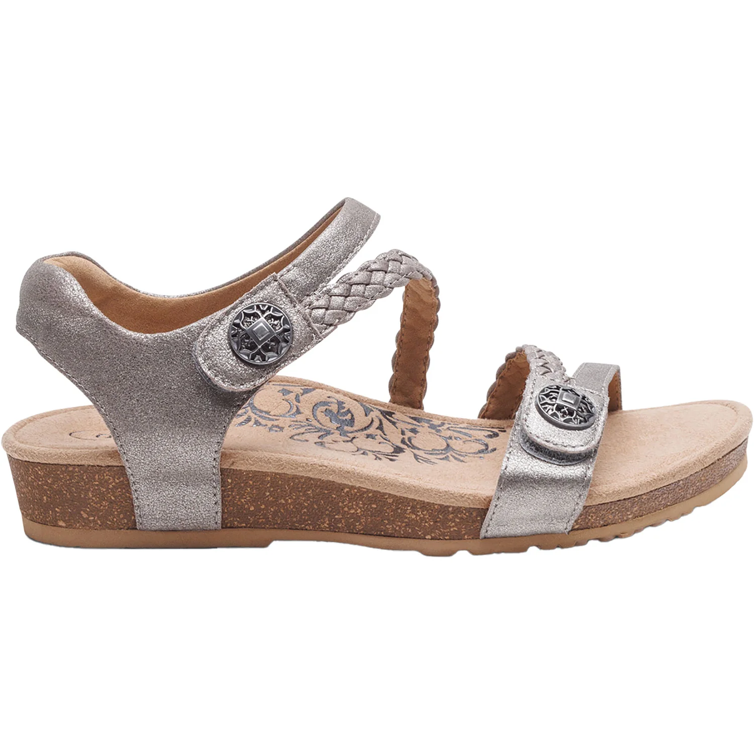 Aetrex Jillian Women's Sandals Brushed Silver