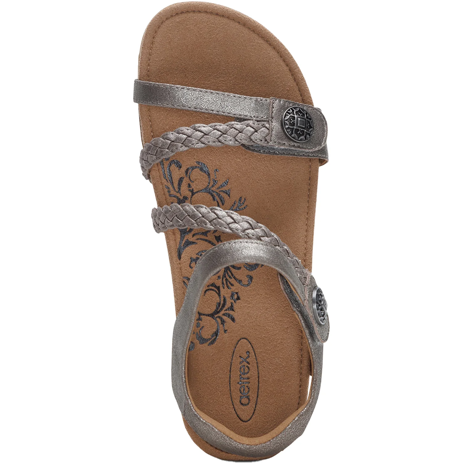 Aetrex Jillian Women's Sandals Brushed Silver - Image 2