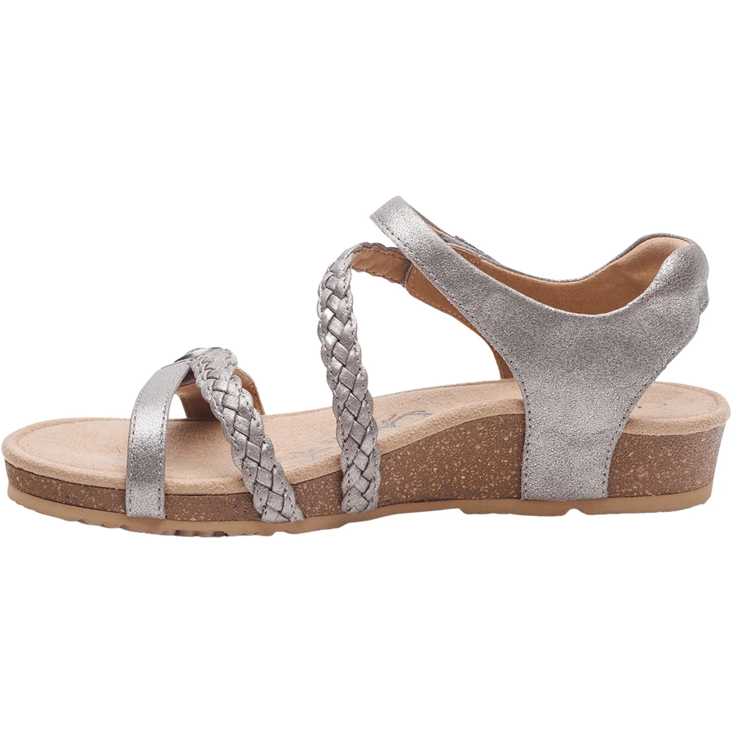 Aetrex Jillian Women's Sandals Brushed Silver - Image 3