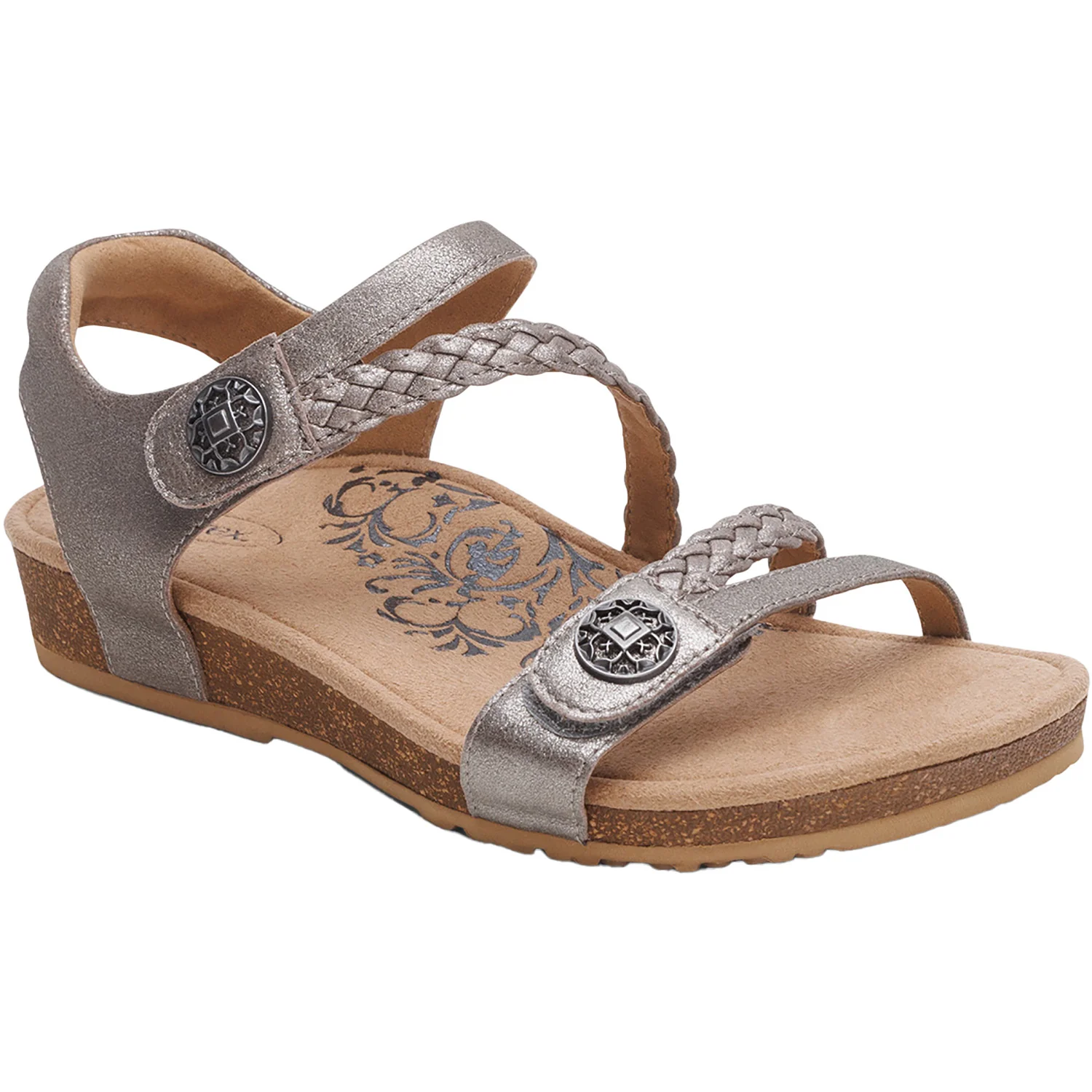 Aetrex Jillian Women's Sandals Brushed Silver - Image 5