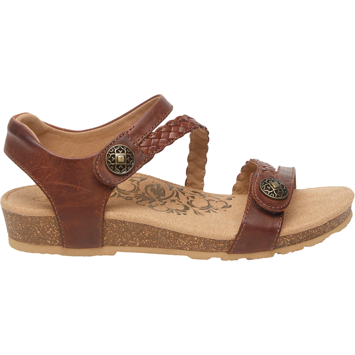 Aetrex Jillian Women's Backstrap Sandals Walnut Leather