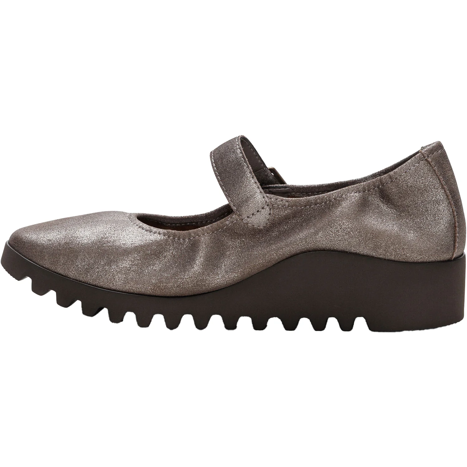 Aetrex Joanne Women's Mary Janes Brushed Silver Leather - Image 3