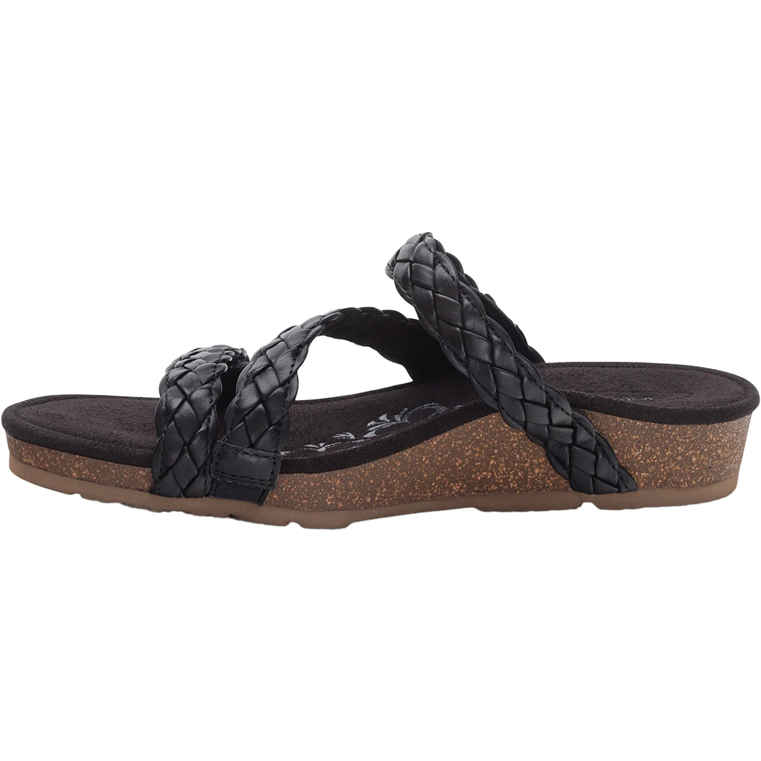 Aetrex Josie Braided Women's Slide Sandals Black - Image 3