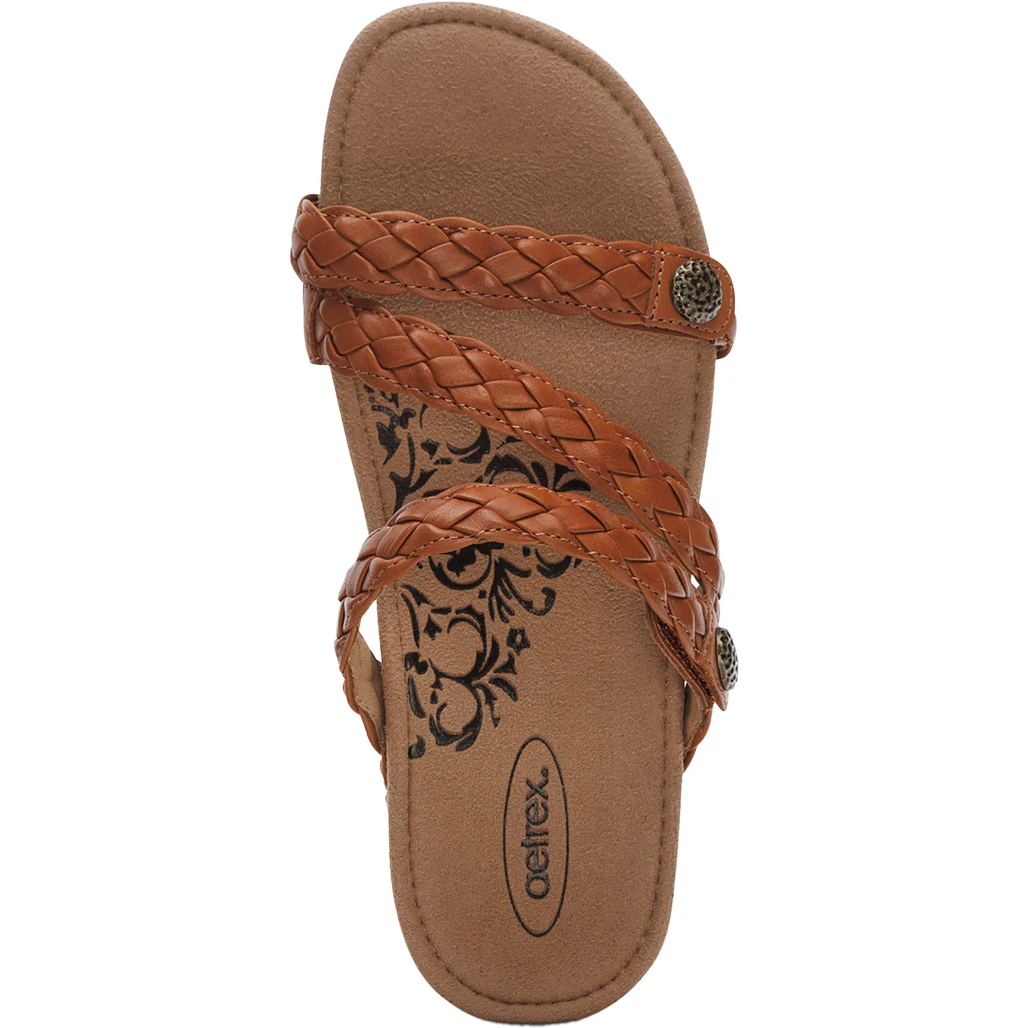 Aetrex Josie Braided Women's Slide Sandals Ginger - Image 2