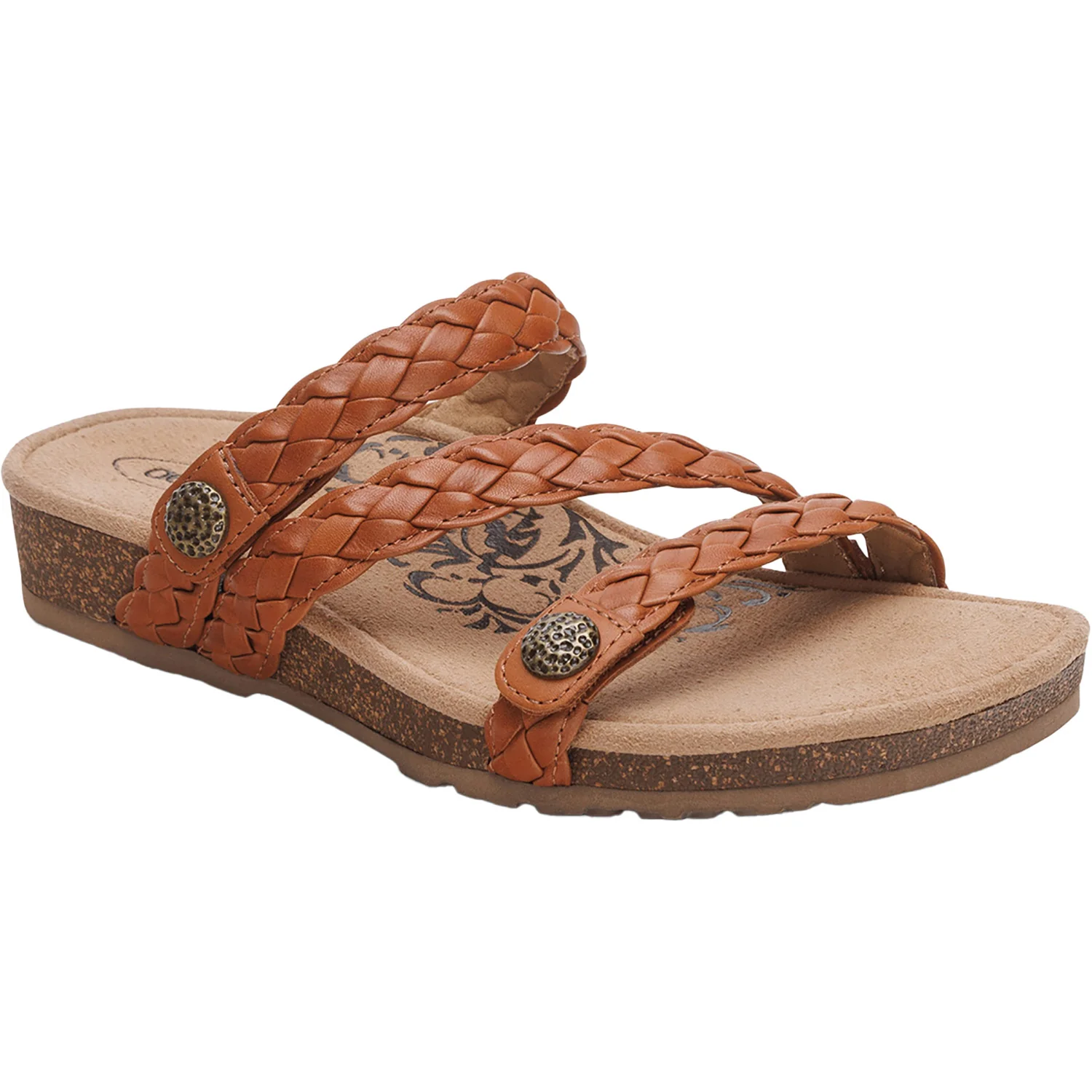 Aetrex Josie Braided Women's Slide Sandals Ginger - Image 5
