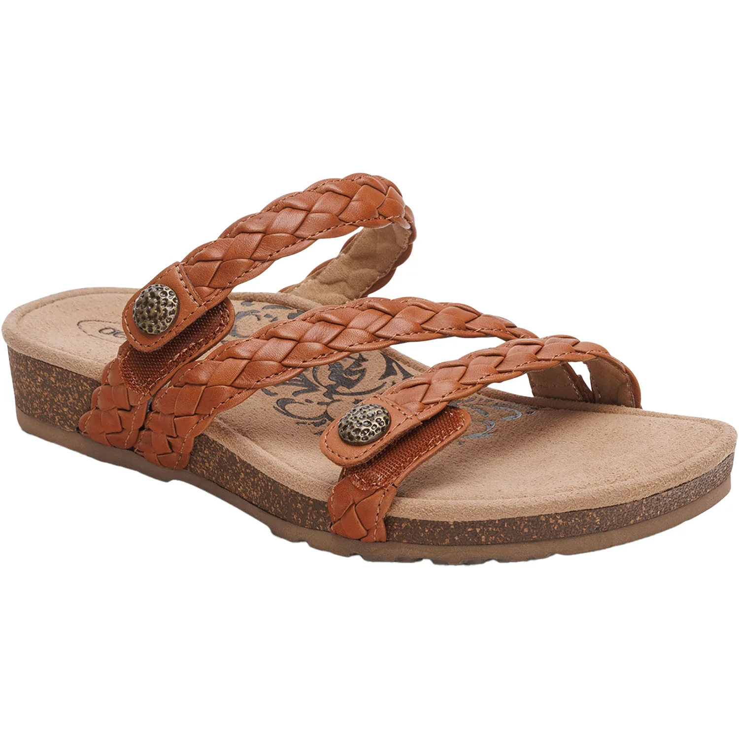 Aetrex Josie Braided Women's Slide Sandals Ginger - Image 6