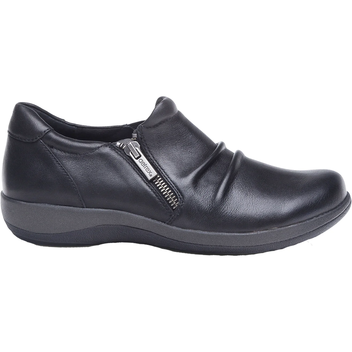 Aetrex Katie Women's Slip On Shoes Black Leather
