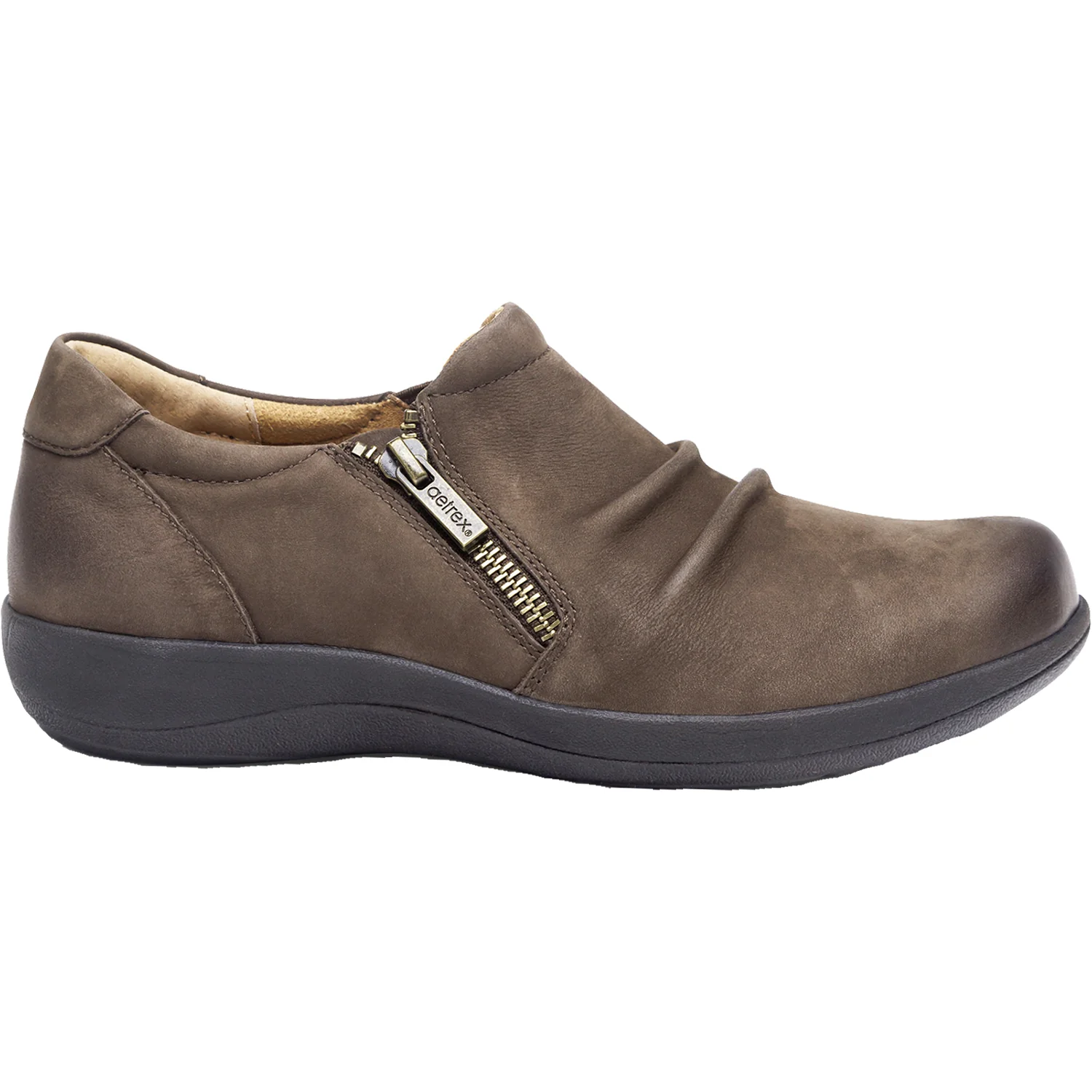Aetrex Katie Women's Slip On Shoes Dark Earth Leather