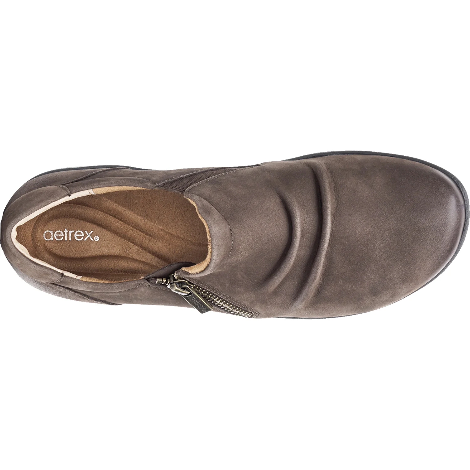 Aetrex Katie Women's Slip On Shoes Dark Earth Leather - Image 2