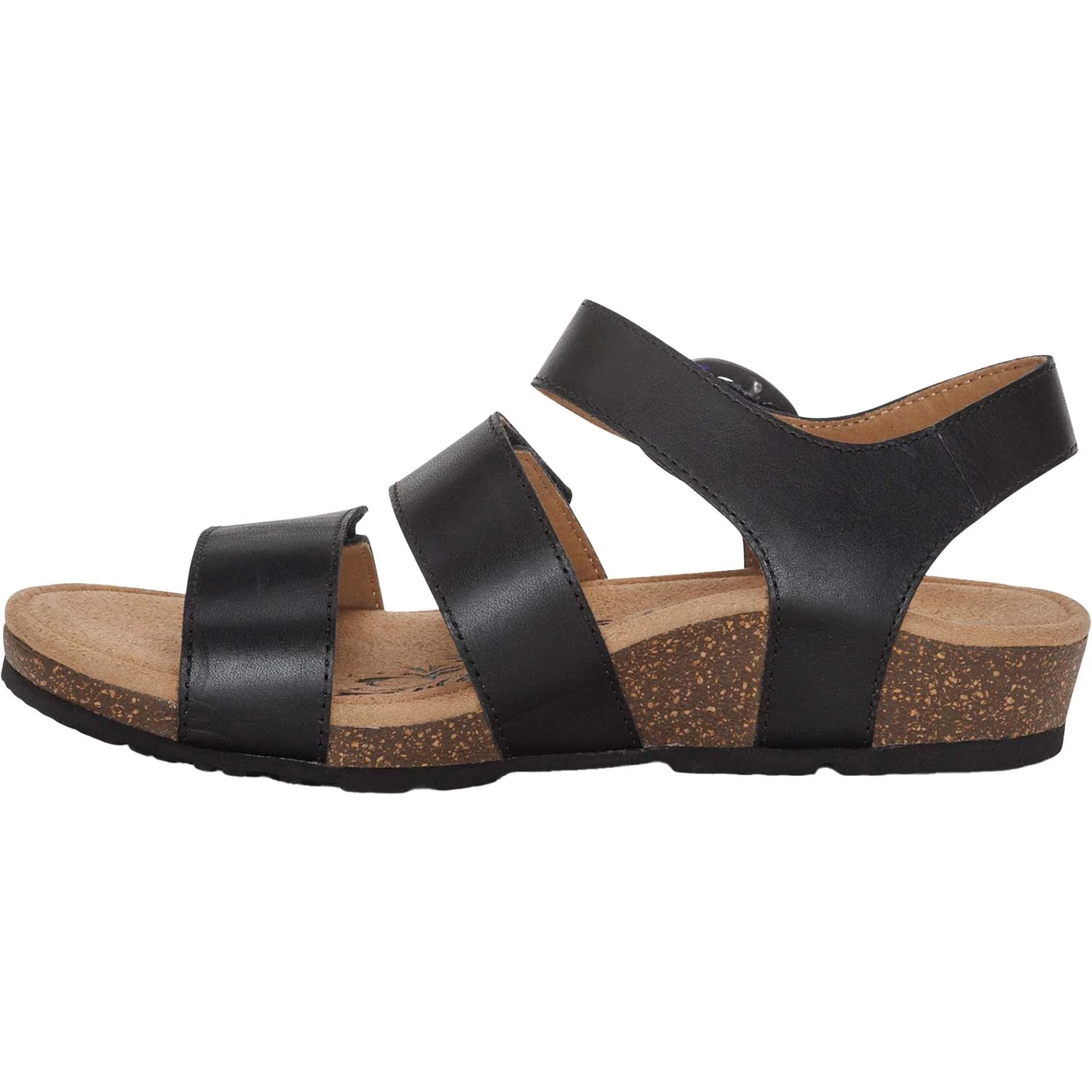 Aetrex Lilly Women's Sandals Black Leather - Image 3