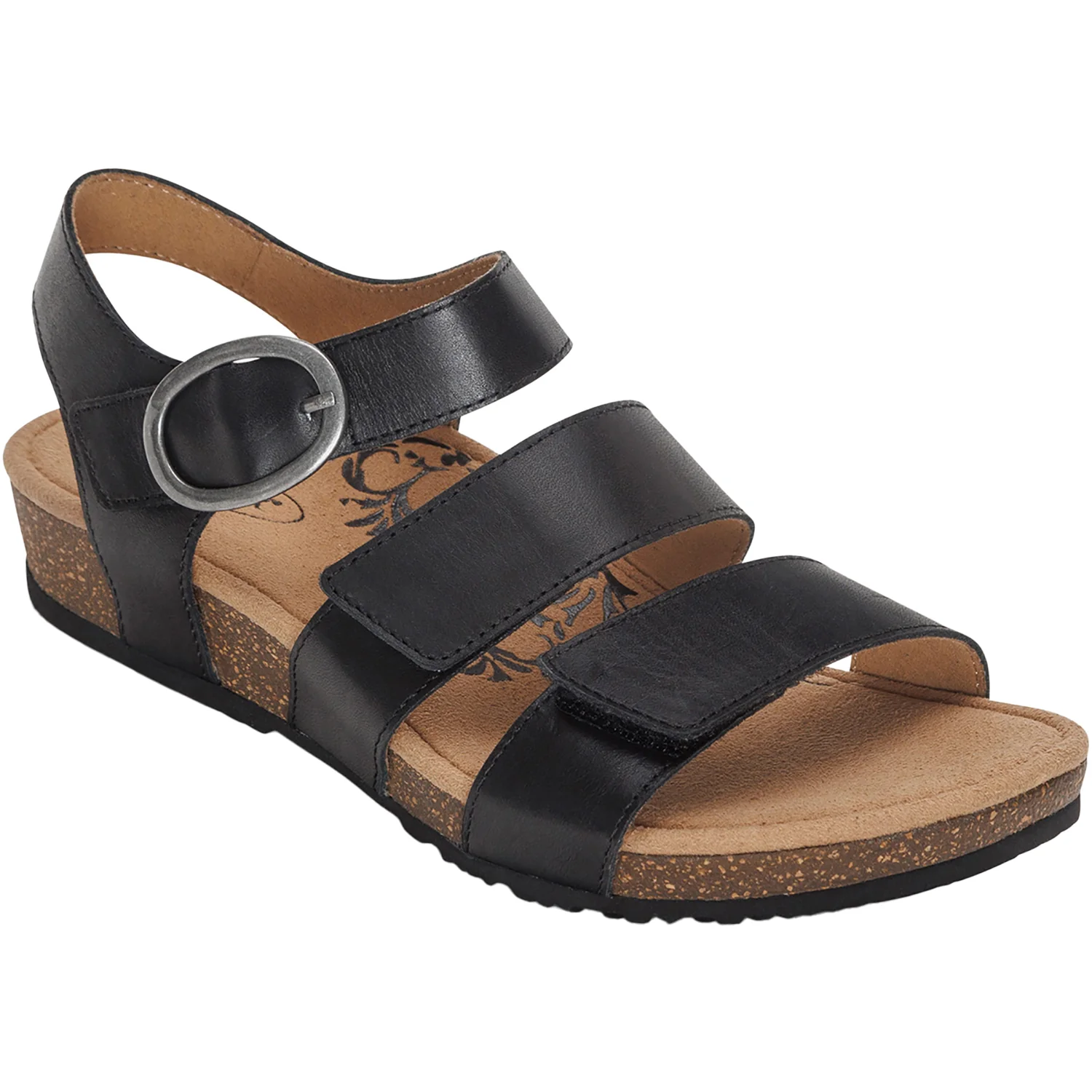 Aetrex Lilly Women's Sandals Black Leather - Image 5