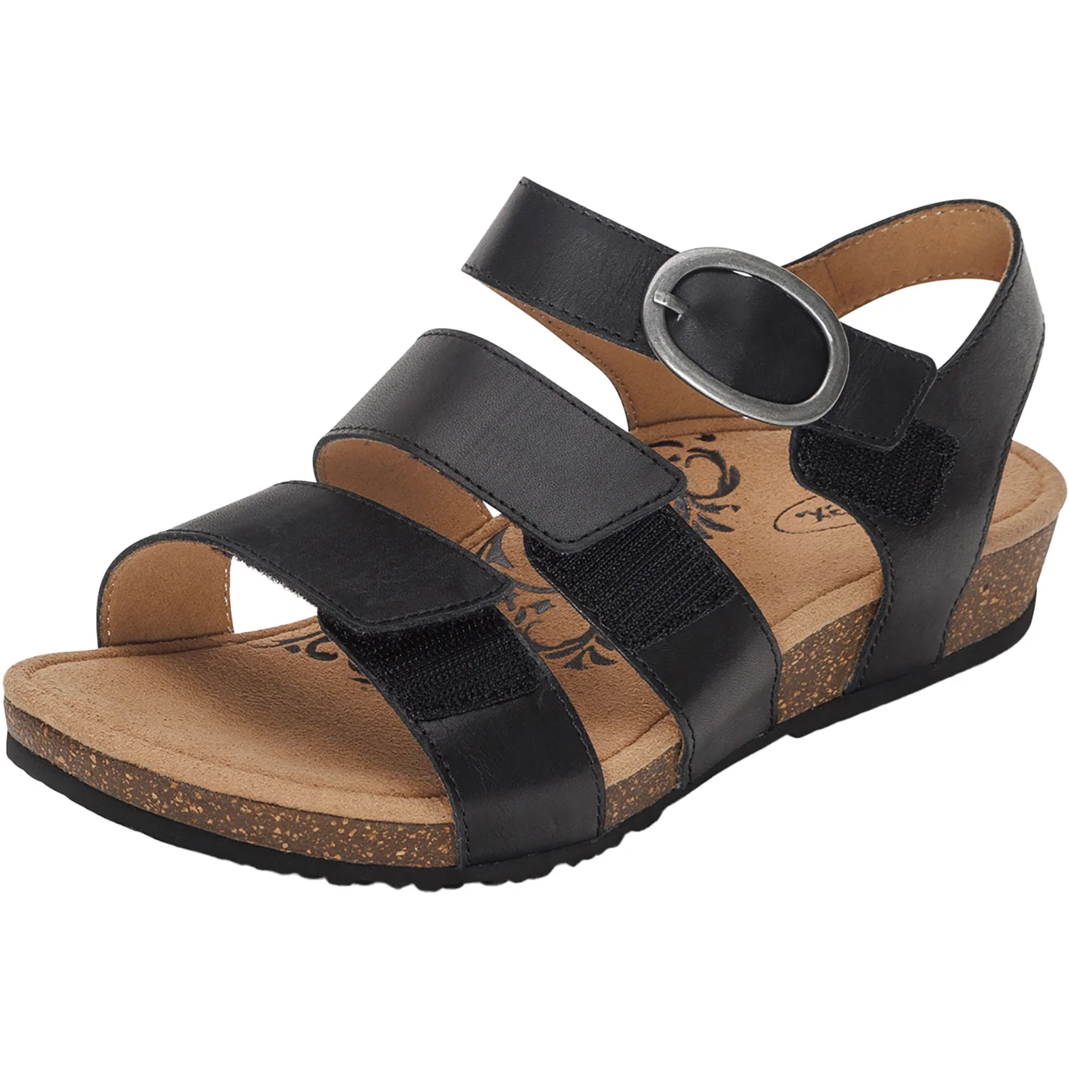 Aetrex Lilly Women's Sandals Black Leather - Image 6
