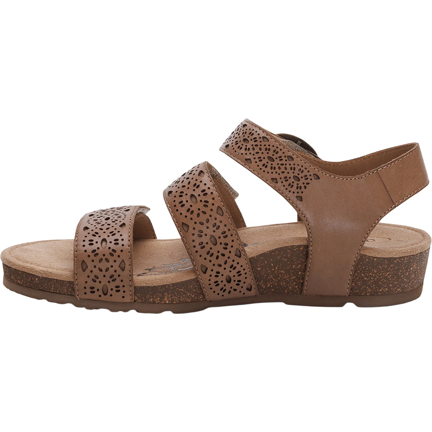 Aetrex Lilly Women's Sandals Taupe Cutout Leather - Image 3