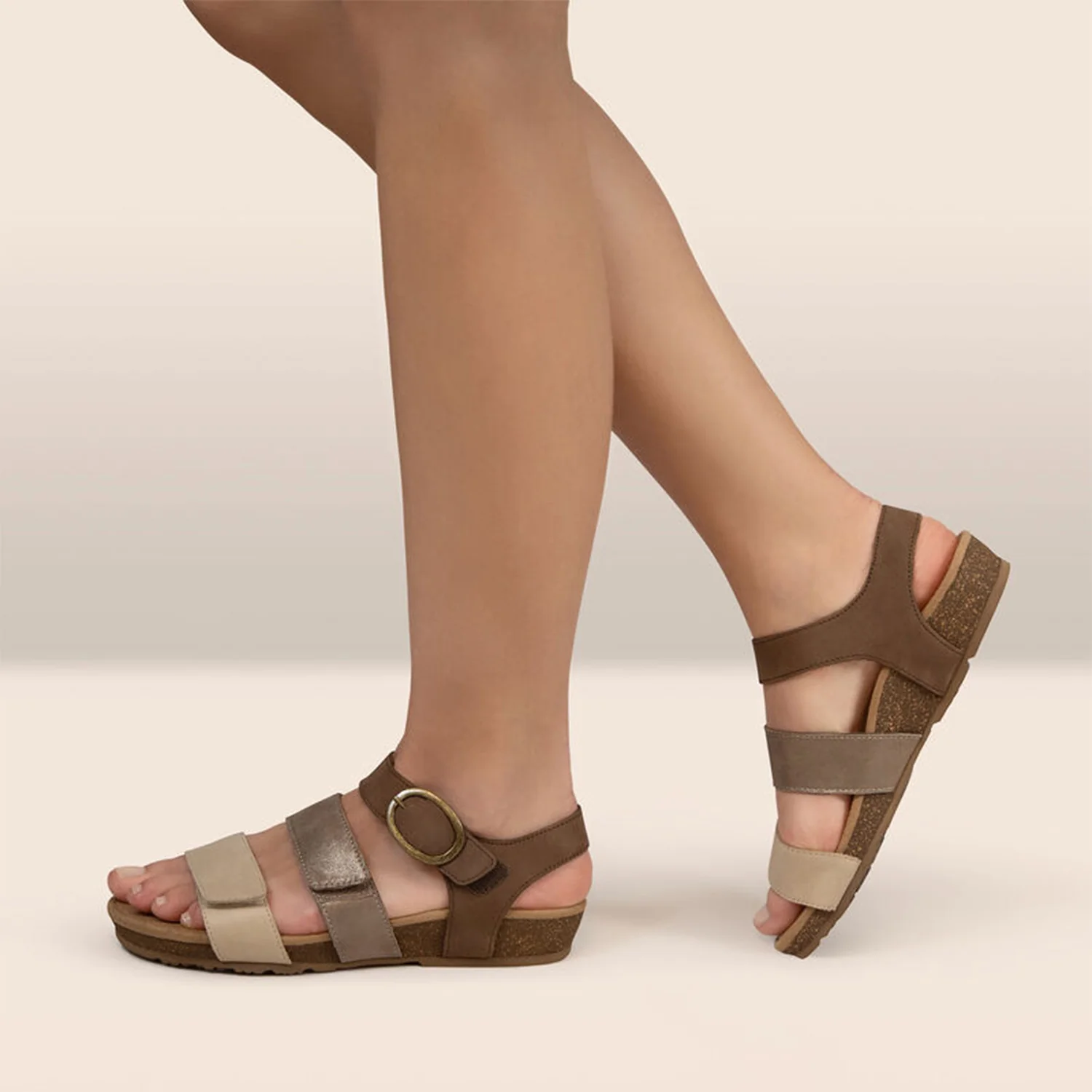 Aetrex Lilly Women's Sandals Taupe Multi - Image 9