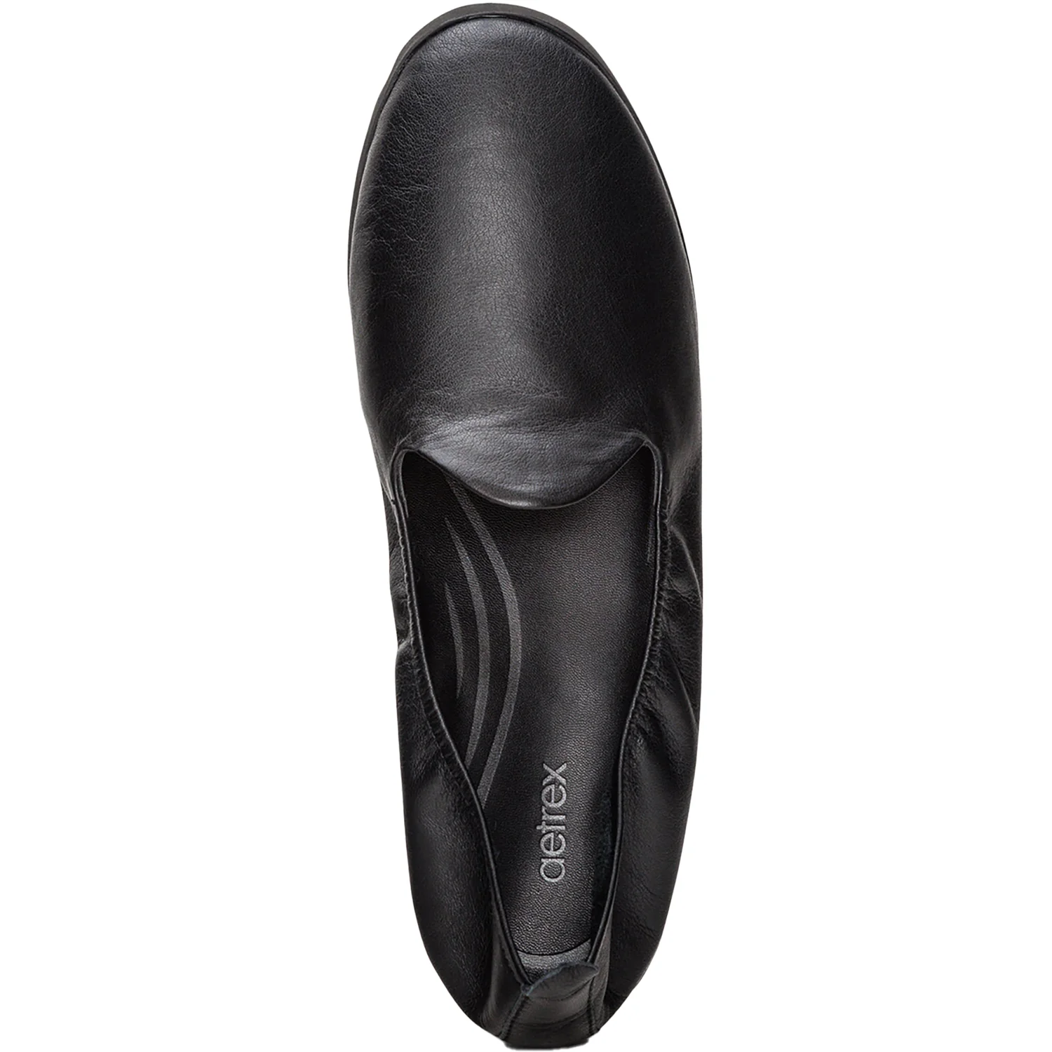 Aetrex Liz Women's Flats Black Leather - Image 2