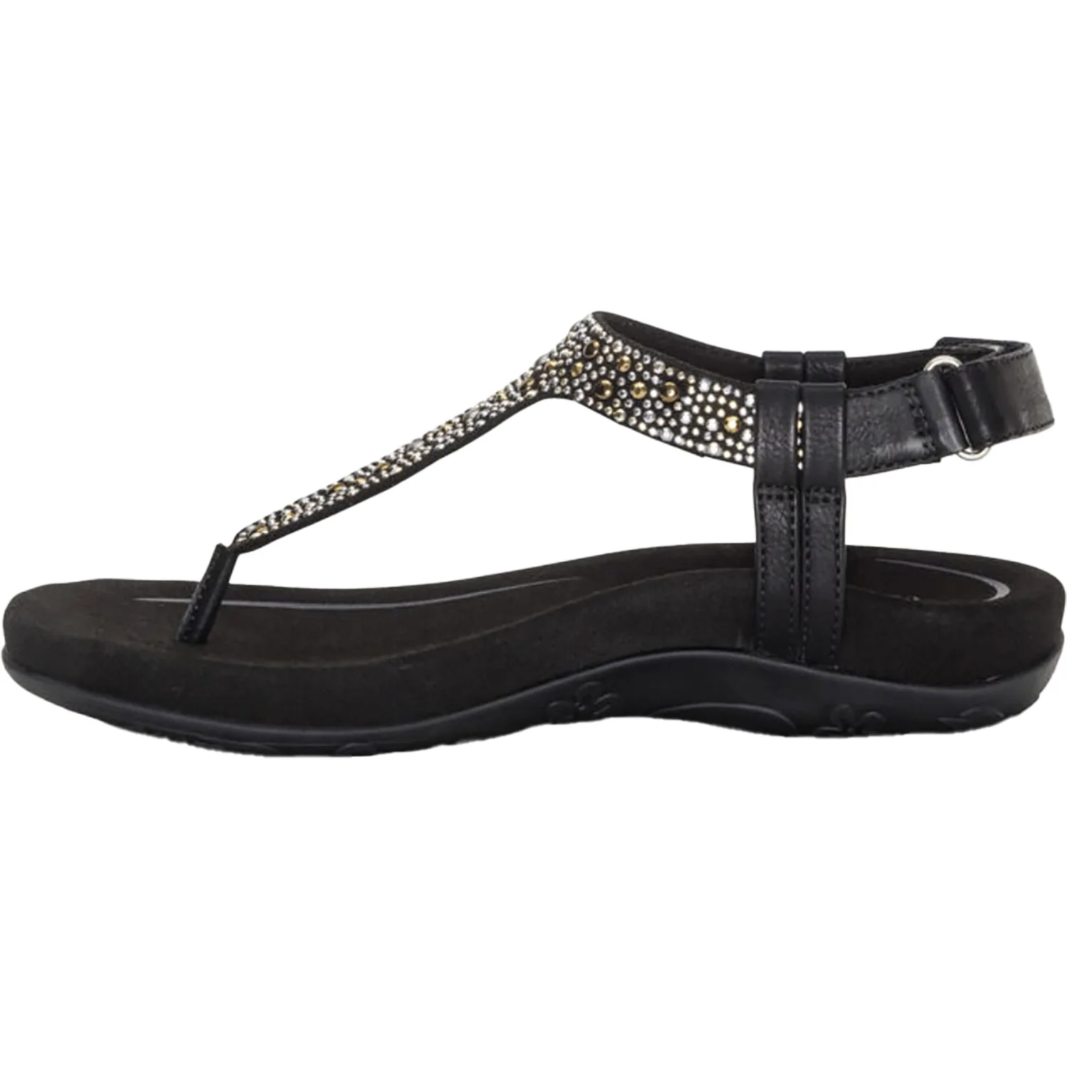 Aetrex Marni Women's Thong Sandals Black With Embellishments Synthetic - Image 3