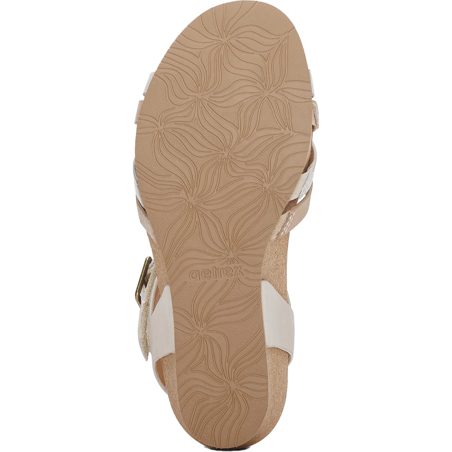 Aetrex Noelle Women's Wedge Sandals Ivory Multi Leather - Image 4