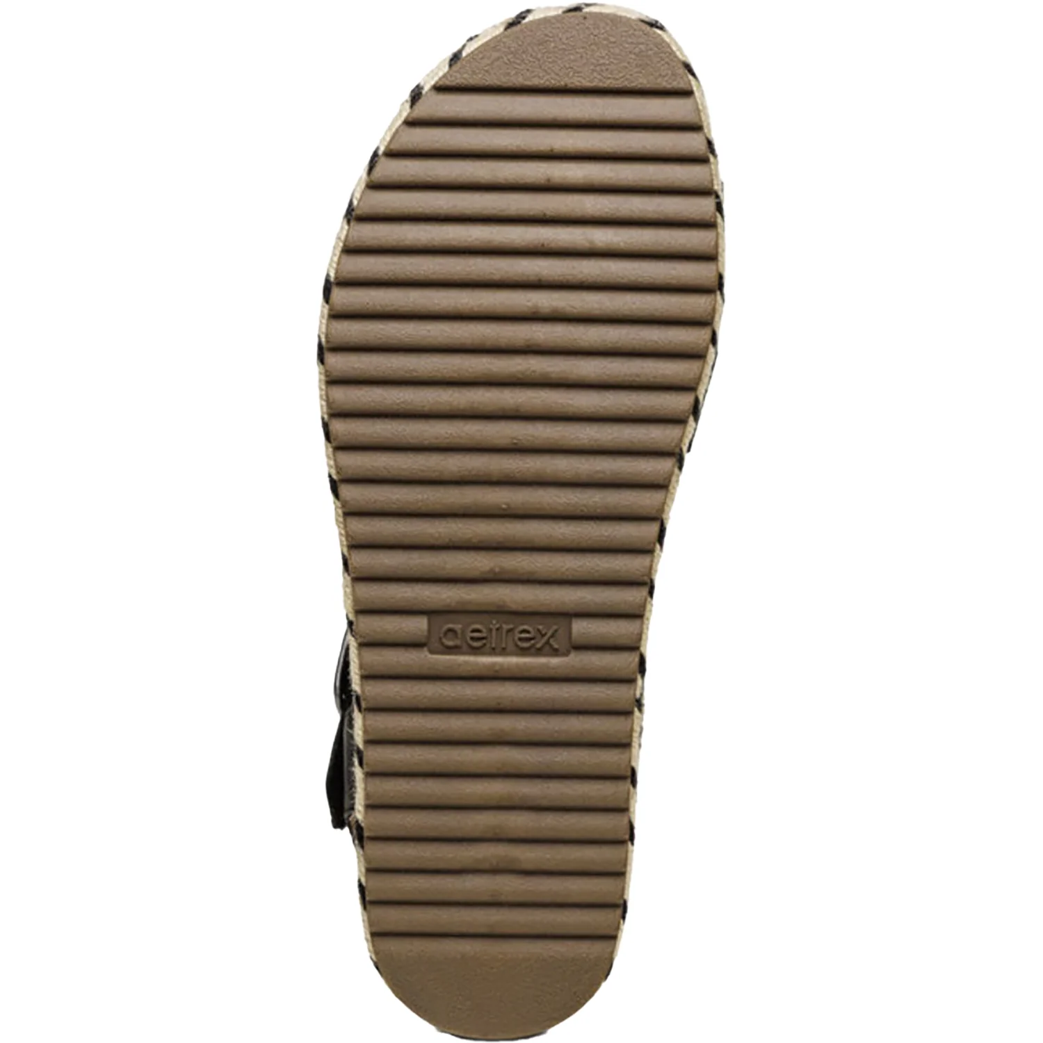 Aetrex Paula Women's Espadrille Sandals Black Leather - Image 4