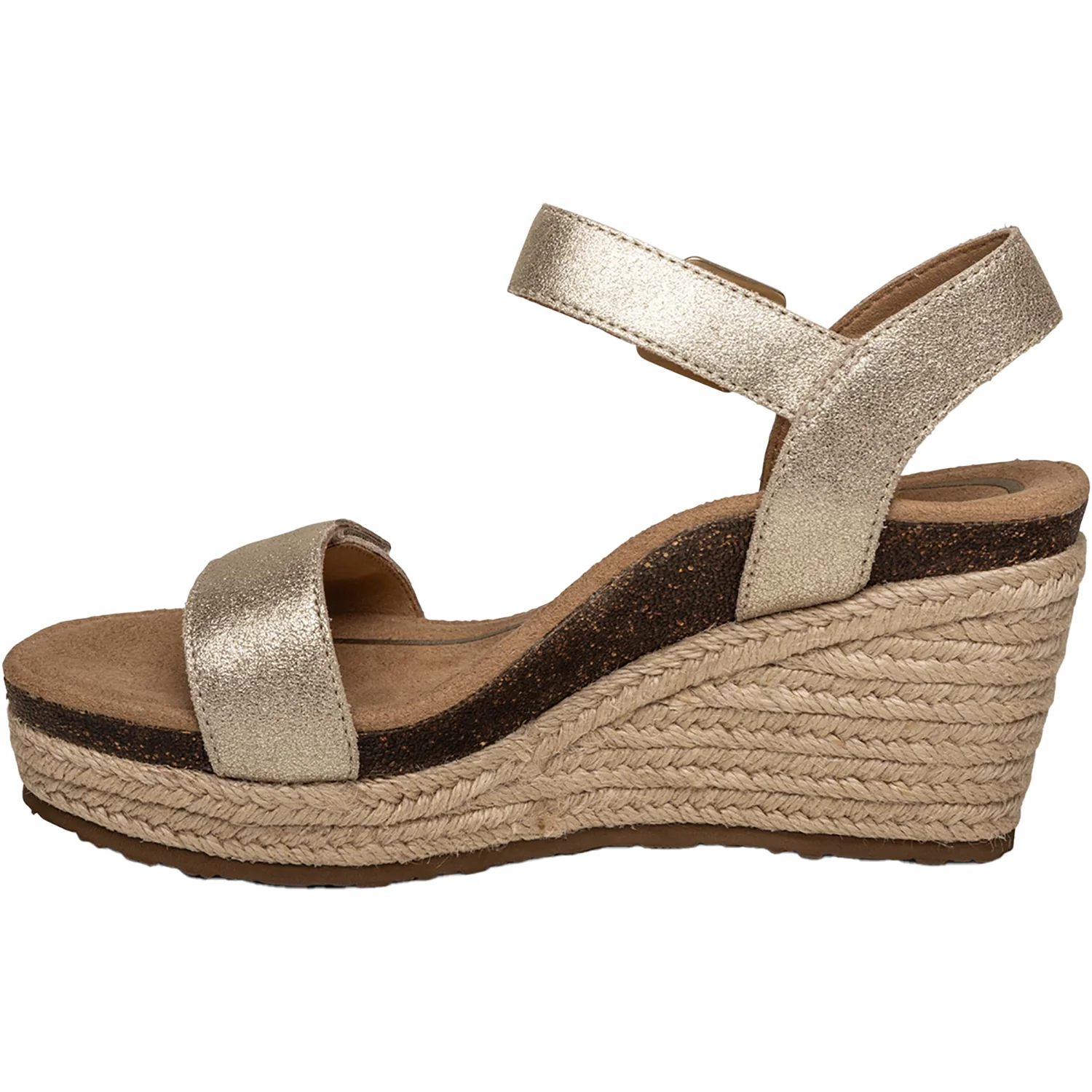 Aetrex Sydney Women's Quarter Strap Sandals Champagne Leather - Image 3