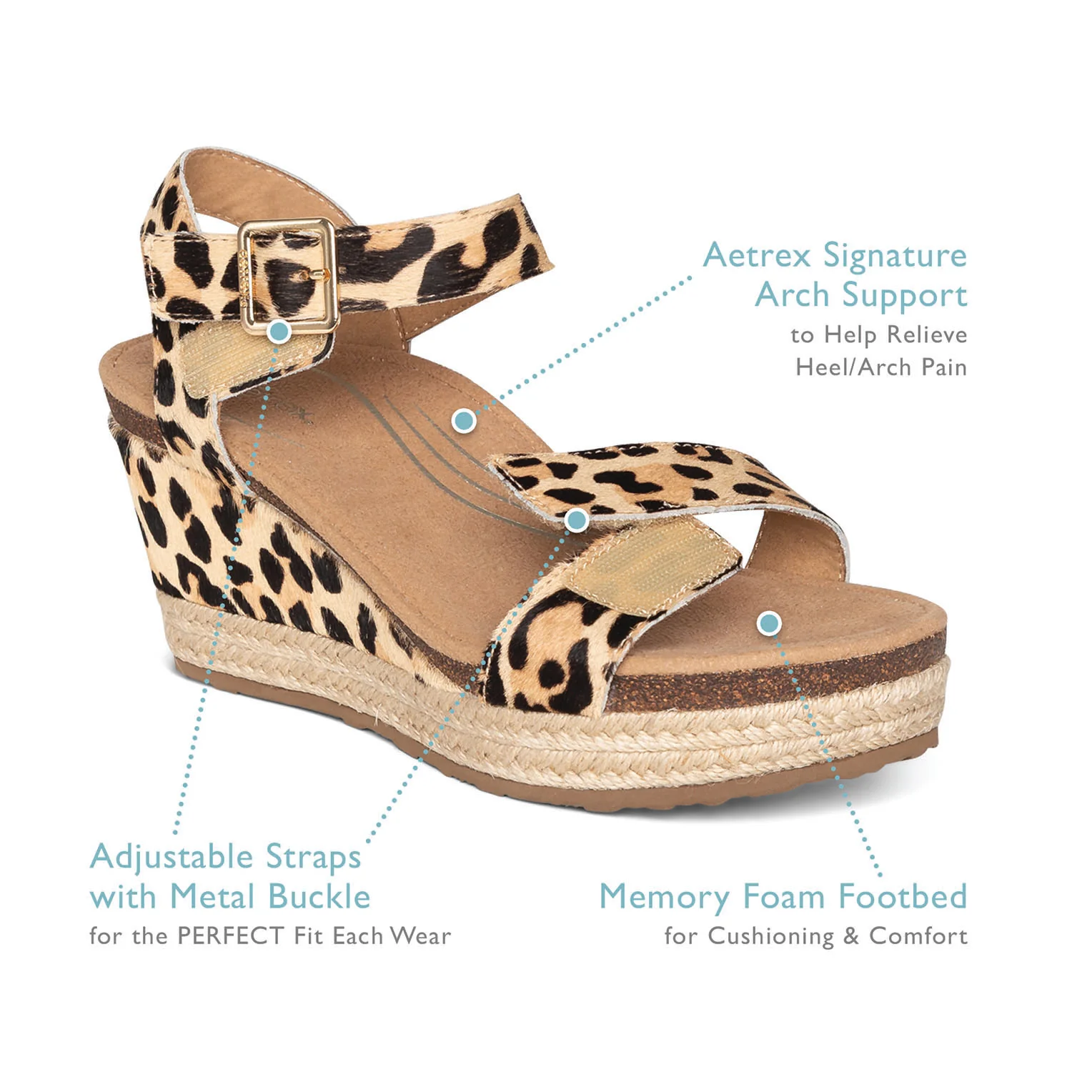 Aetrex Sydney Women's Quarter Strap Sandals Champagne Leather - Image 7